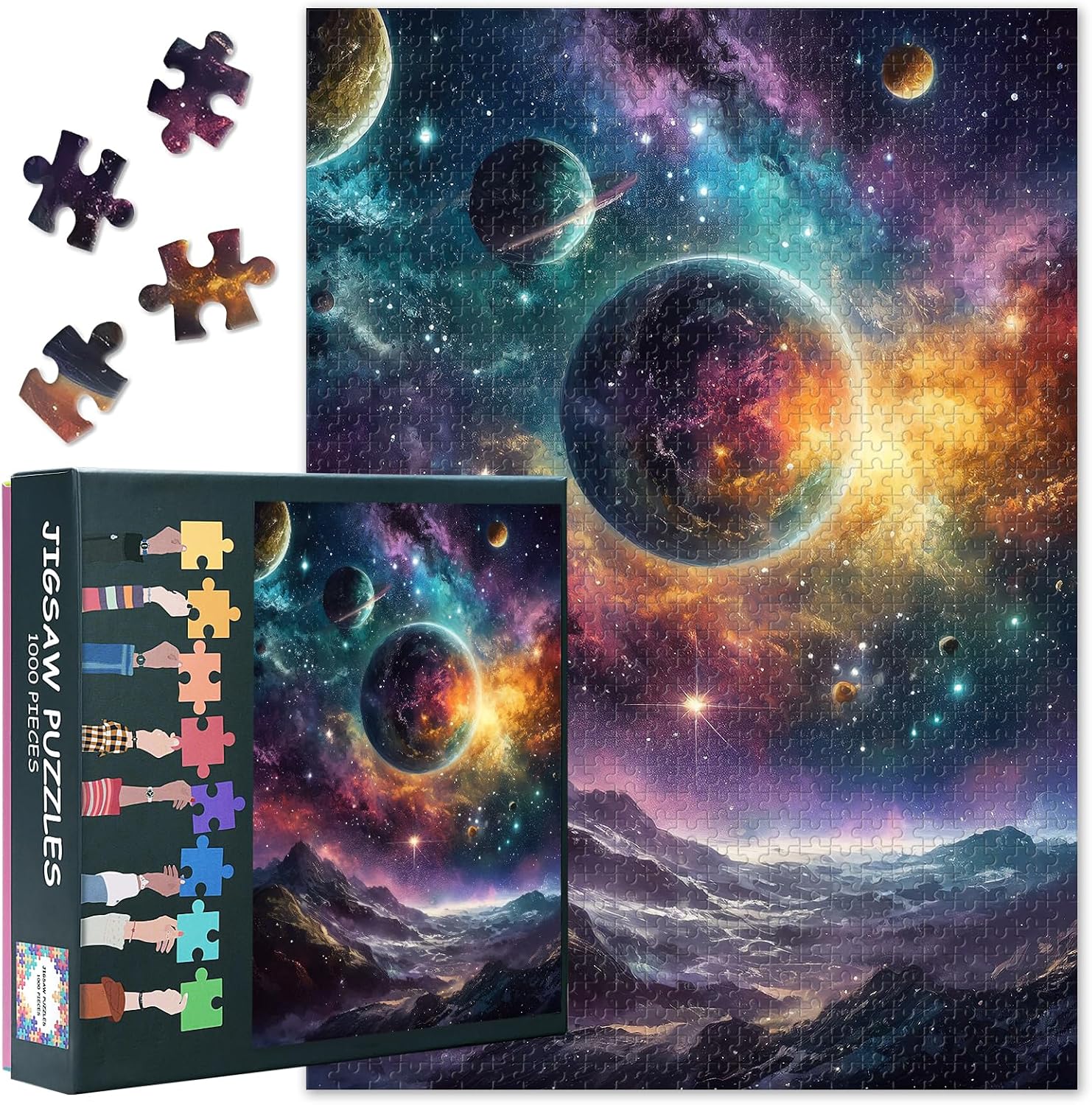 Amazon.com: Jigsaw Puzzles 1000 Pieces for Adults Space Galaxy, Deep ...