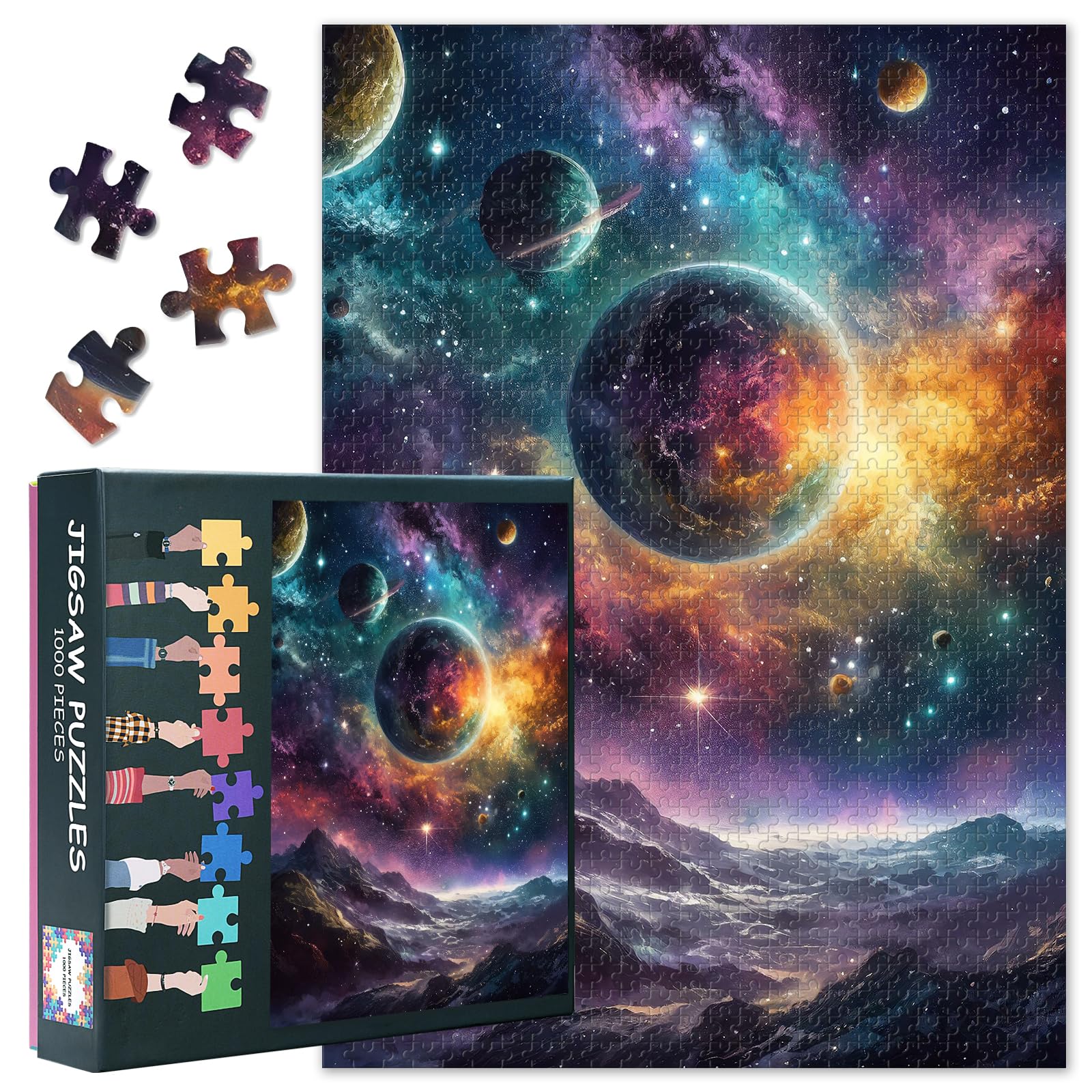 Planet Jigsaw Puzzles for Adults 1000 Piece - Challenging Puzzle Galaxy Art, 27.5x19.7 Inch Family Educational Game & Unique Living Room Decor Gift (Universe Milky Way Series) — image 1
