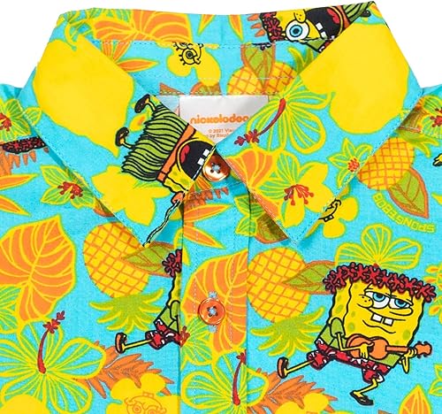 Miniatura 4 de Nickelodeon Bob Esponja Squarepants - Camisa hawaiana de manga corta con botones
