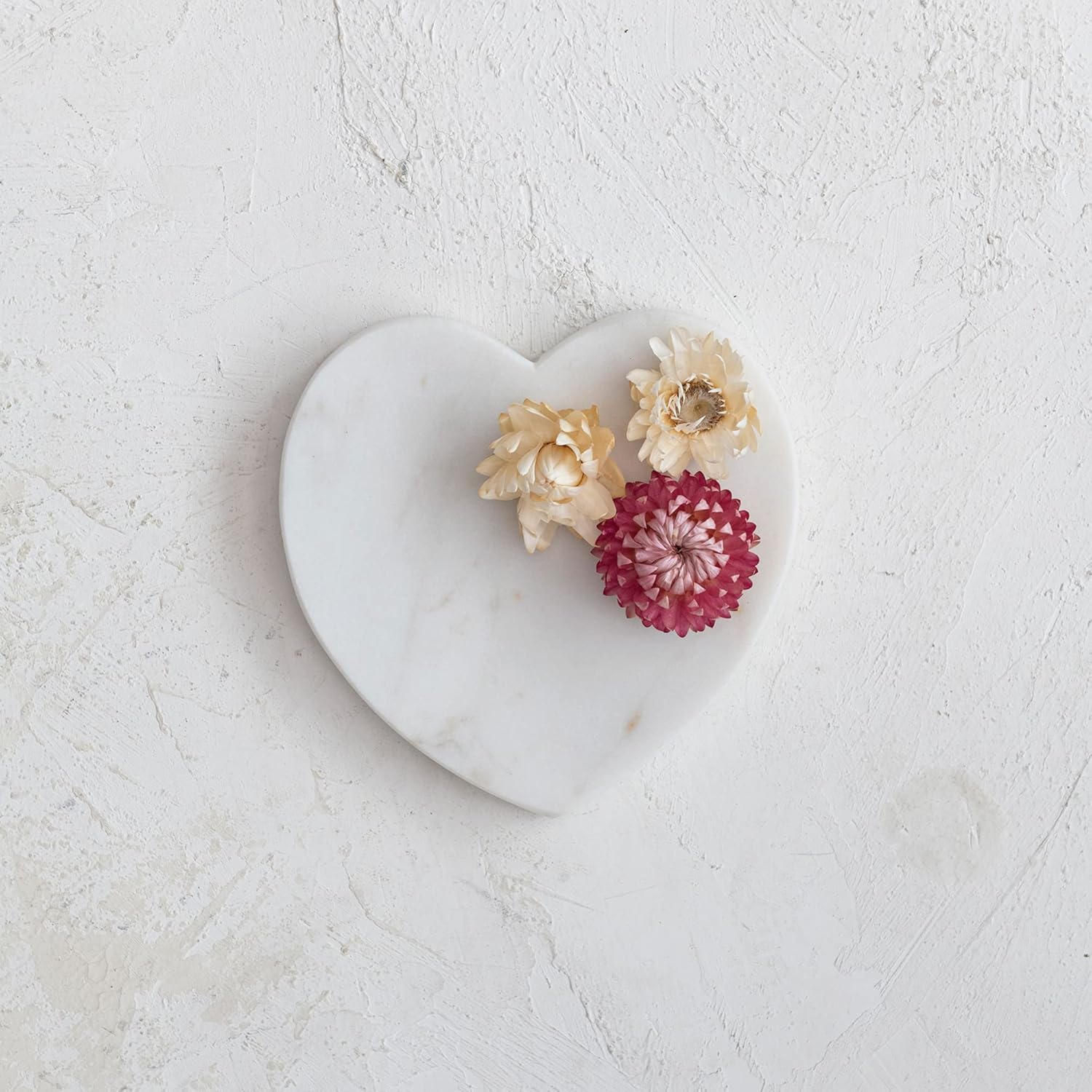 Marble Heart Shaped Dish, White - Image 2