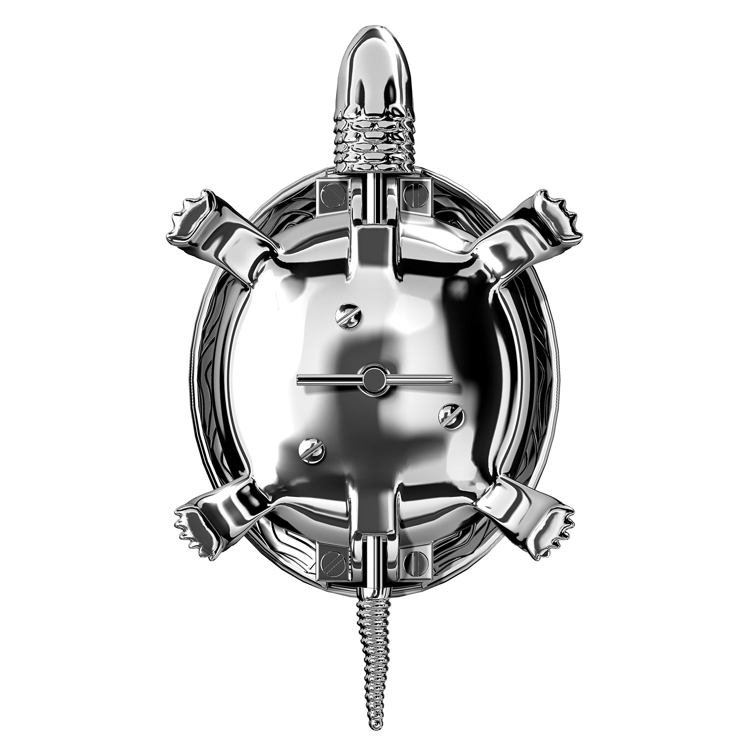 EL CASCO Campanello da tavolo a forma di Tartaruga M-700 CT, Cromato, Fermacarte da scrivania