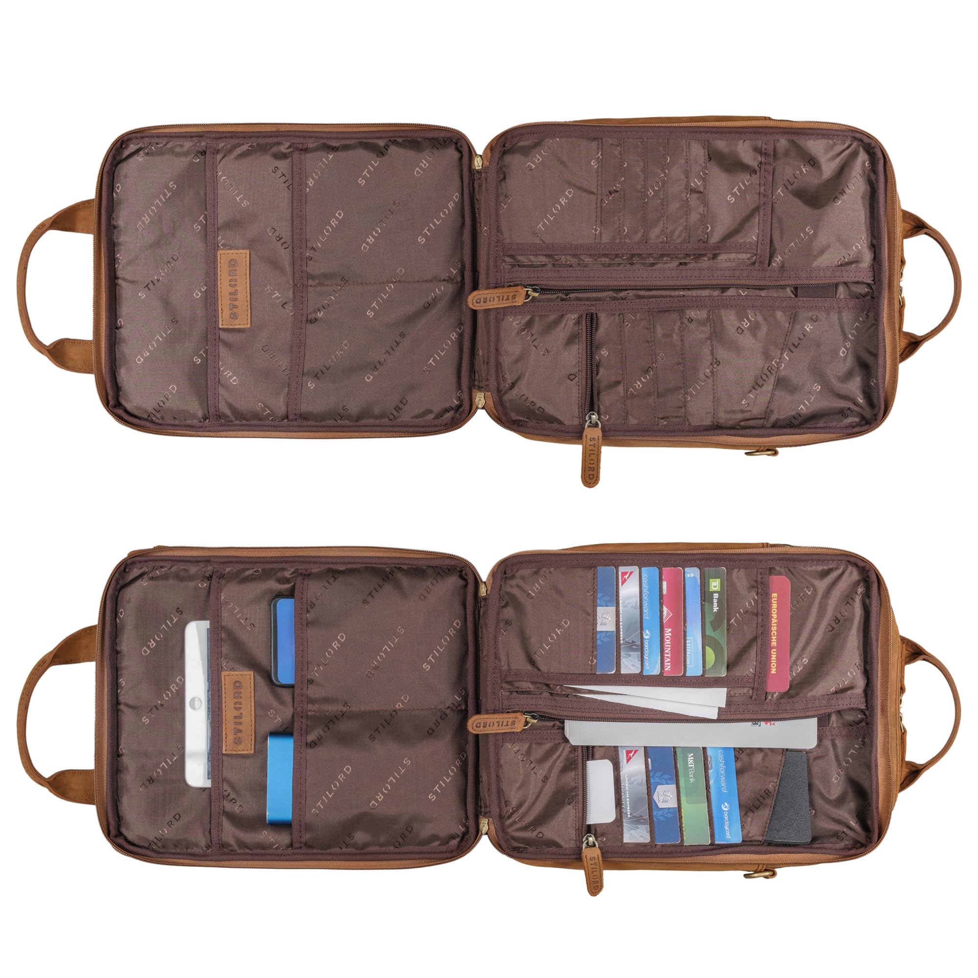 STILORD Dave Sacoche Homme bandouliere Cuir Voyage Sacoche Ordinateur 13.3 Pouces MacBook Borsa per Tablet Sac Bandoulière Sac Messenger Cuir Véritable Couleur:Tan - Marron - Scuro