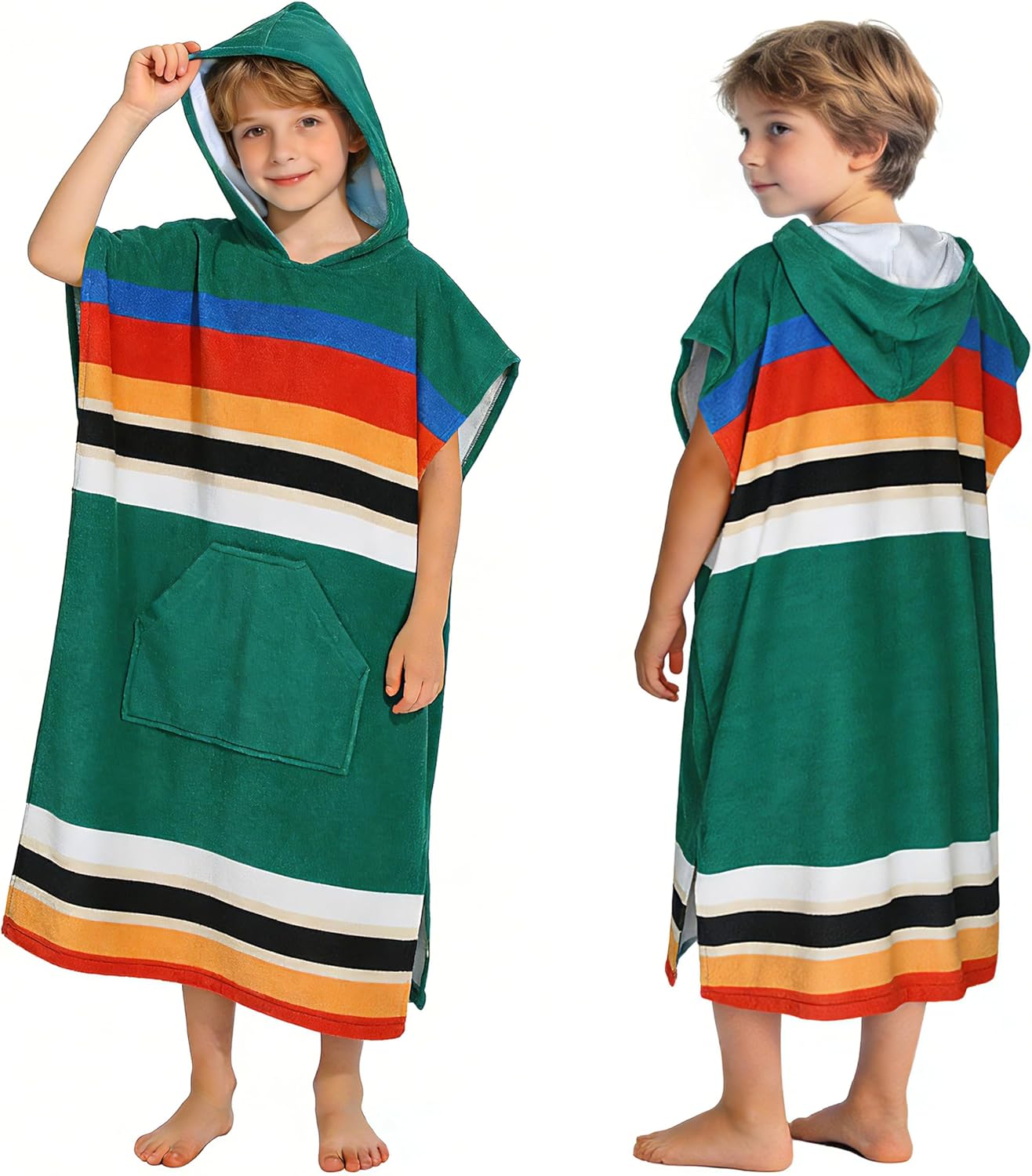 Tirrinia Poncho Towels for Kids 8-16 Years | Hooded Beach & Bath Towel, Changing Robe for Boys & Girls, Quick Dry Swim Cover Up for Pool, Surf, Shower, Pink Flower