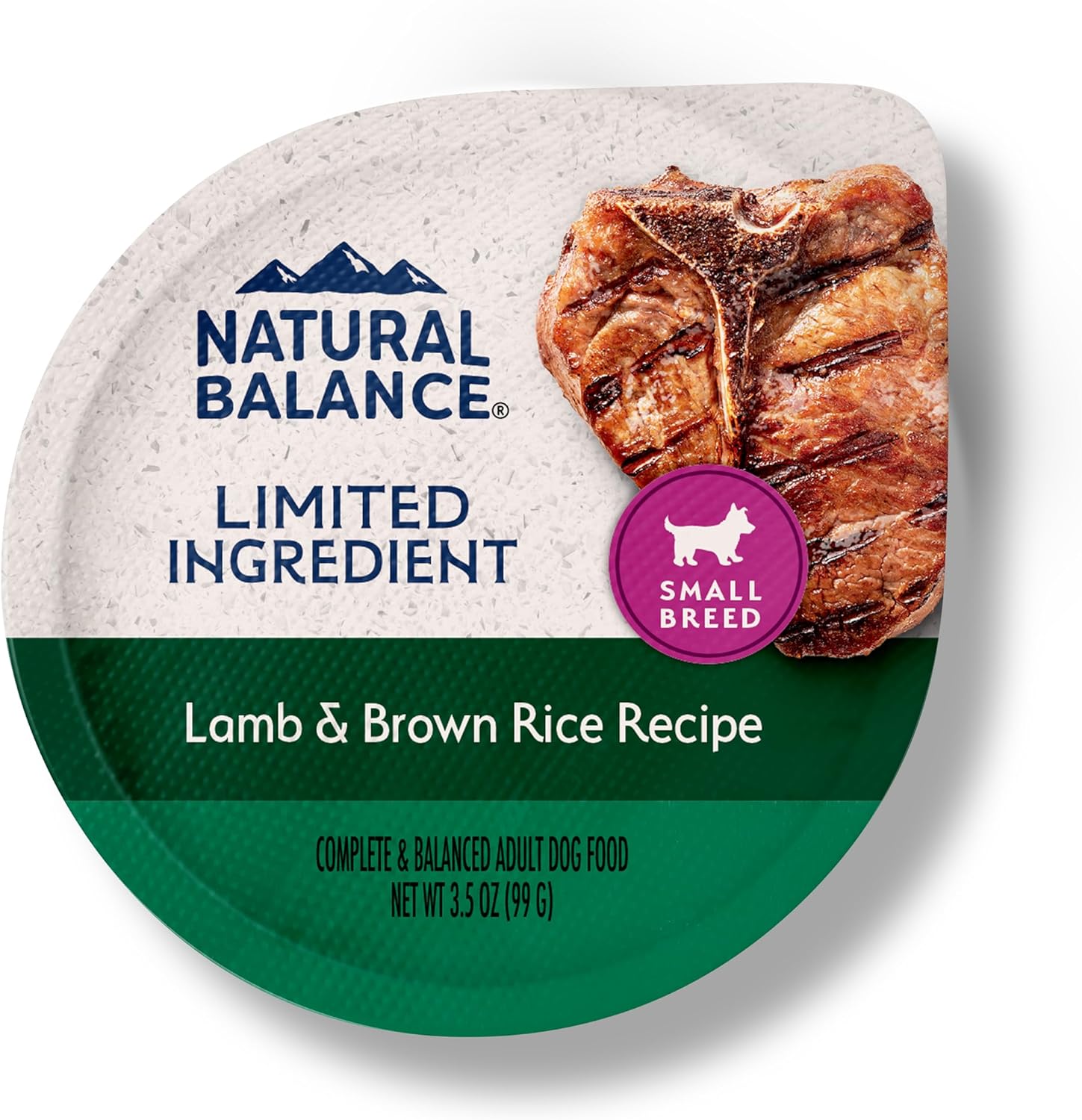 Natural Balance Limited Ingredient Small Breed Adult Wet Dog Food, Lamb & Brown Rice Recipe for Sensitive Stomachs - 3.5oz Cups (Case of 12)