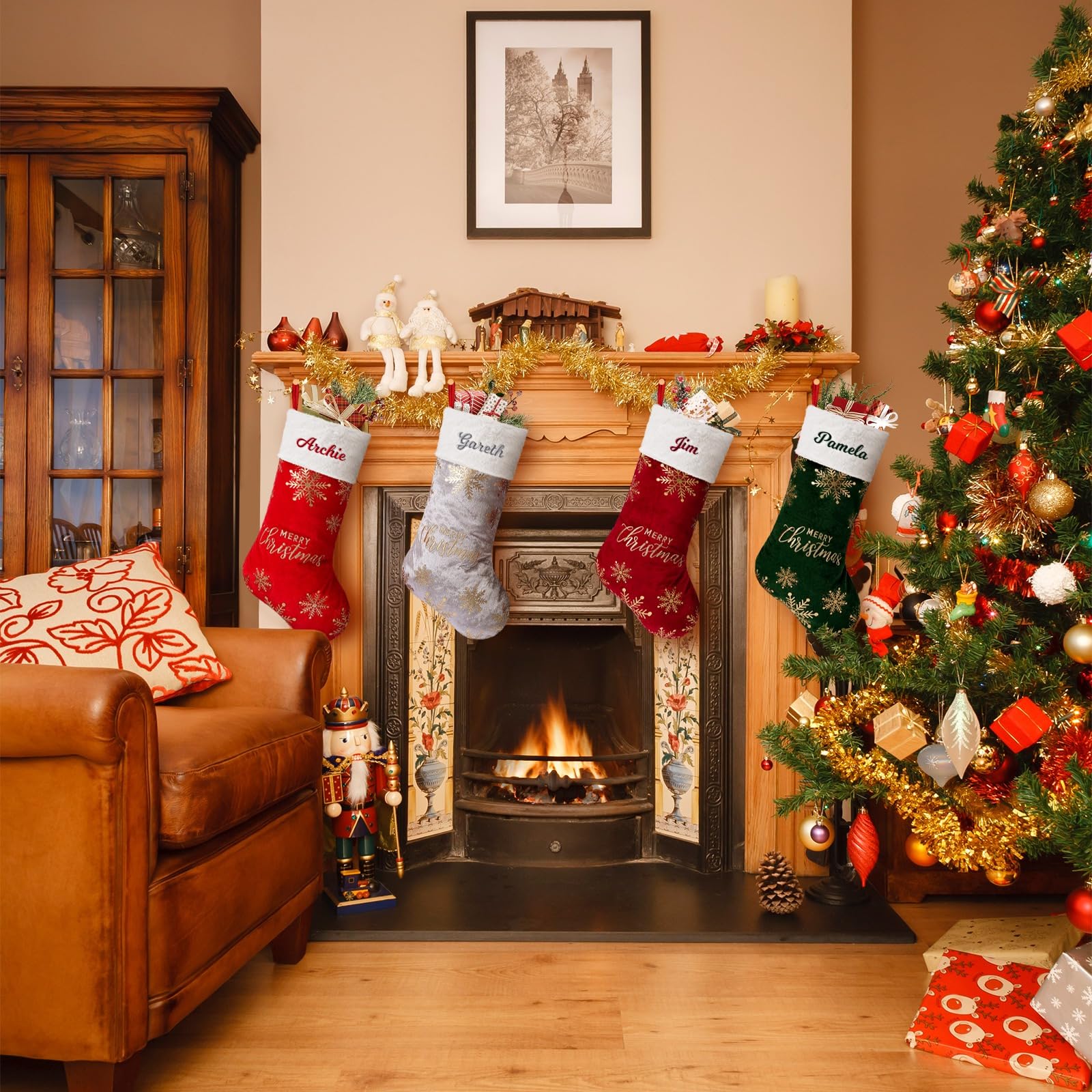 Calza Befana In Velluto 50cm - Personalizzabile Con Lettera, Per Camino E Natale - Foto 8