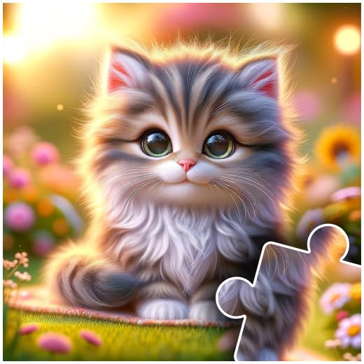 Kittens & Cats Jigsaw Puzzles for Kids - Cute, fun and Educational Cats & dogs Puzzle Game for Preschool Toddlers, Boys and Girls Ages 3-7 Years