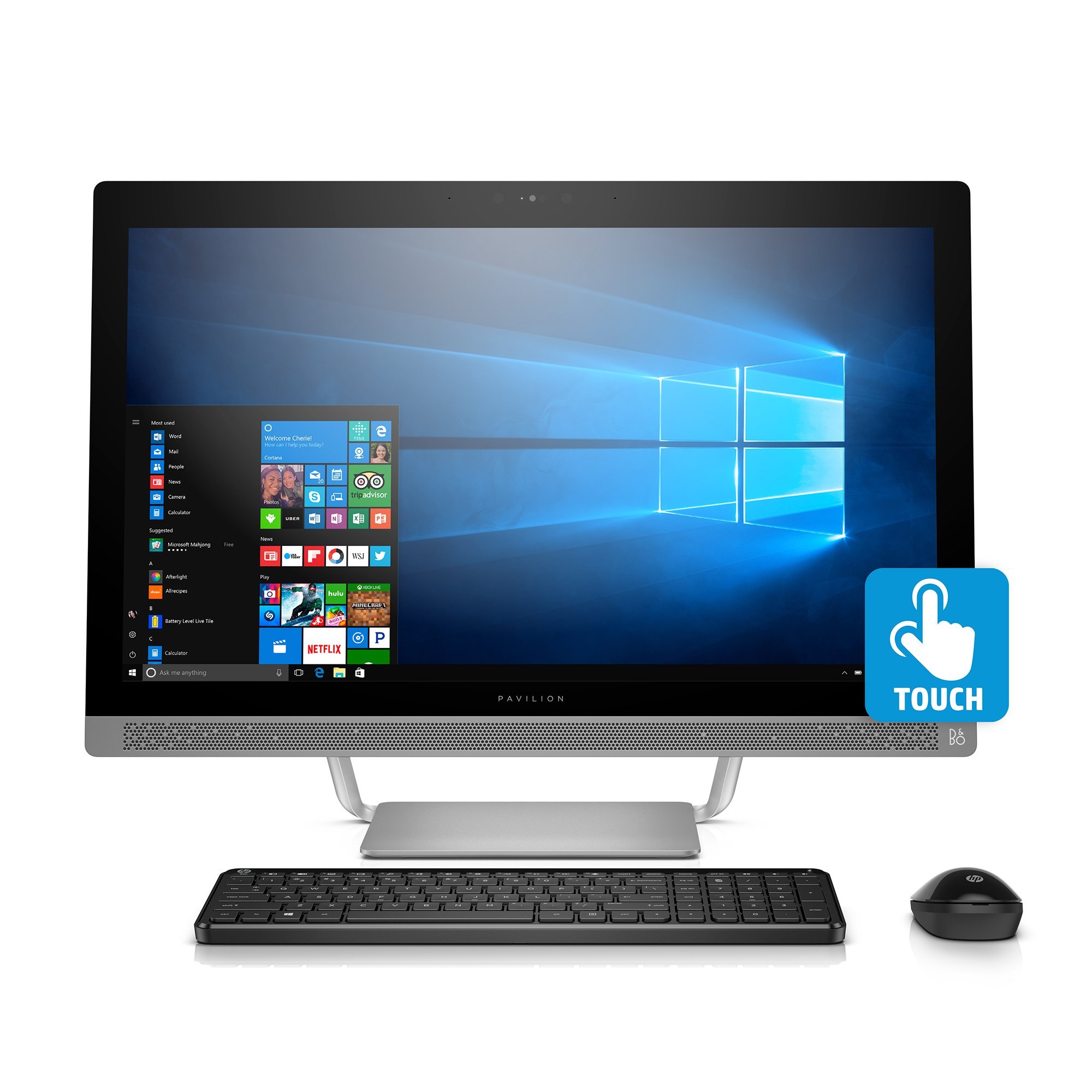 HP Pavilion All-in-One Computer, Intel i5-7400T, 8GB RAM, 1TB hard drive, Windows 10 (24-b230, Silver) (Renewed)