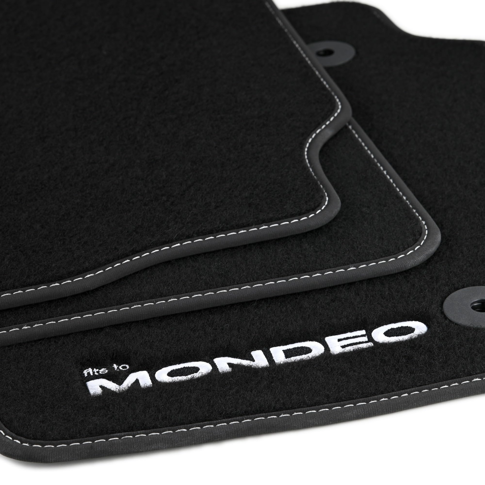 MOTOS Tappetini in velluto personalizzati destinato a Ford Mondeo V dal 2014 - Personalisierte, Matt, Bianco - mantenete la vostra auto pulita e confortevole con i nostri tappetini
