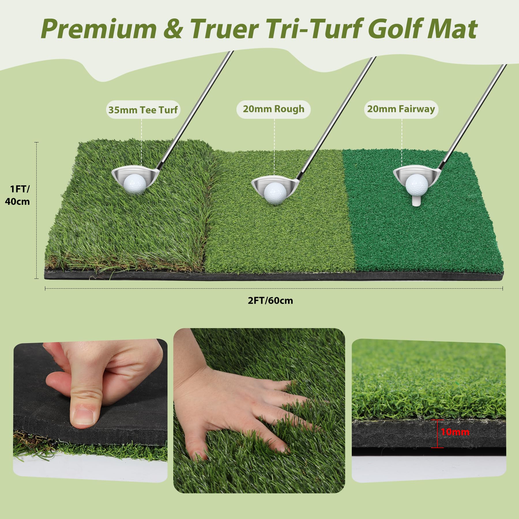 Golf Practice Net with Hitting Mat for Indoor Outdoor Backyard Driving Chipping