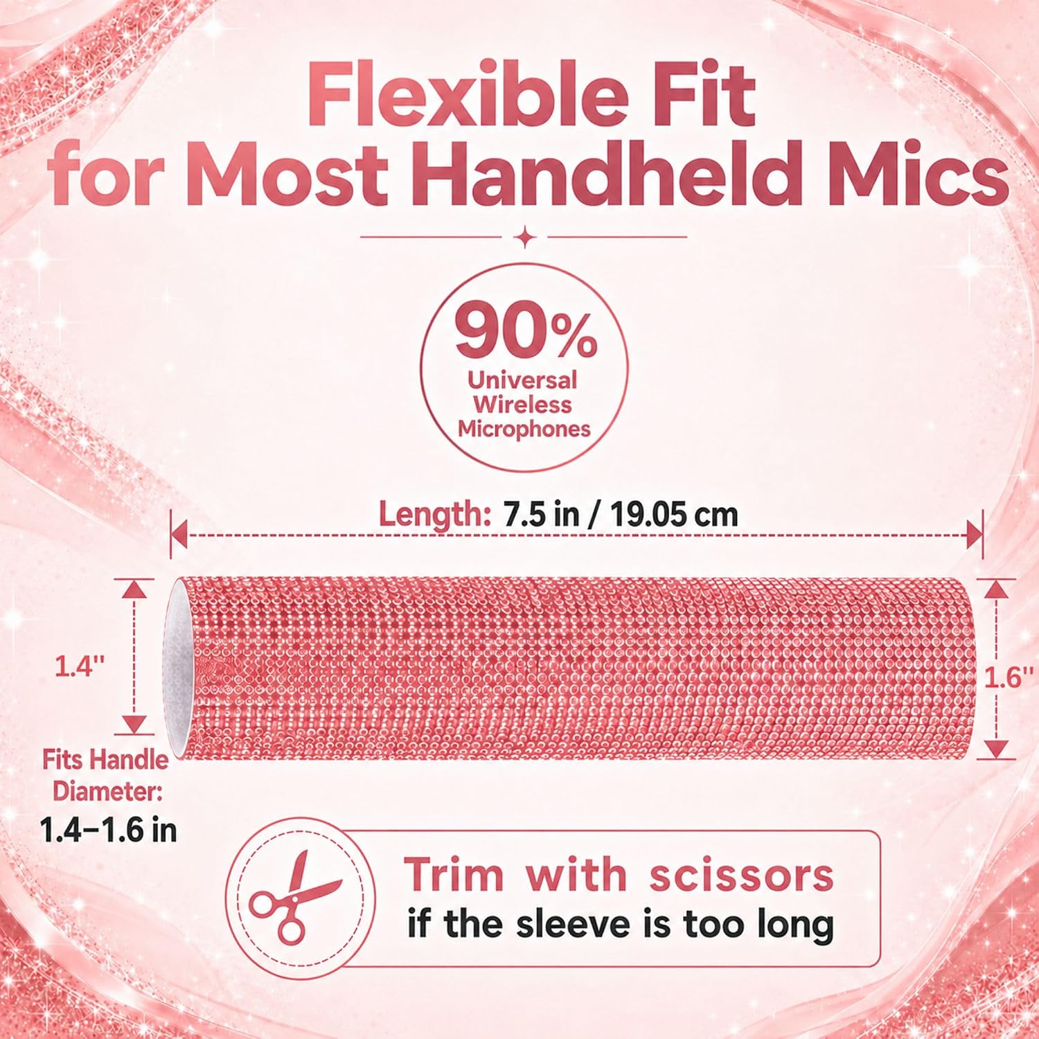Rose Gold Shine Sleeve with Soft Liner for Handheld Wireless Mic image 4