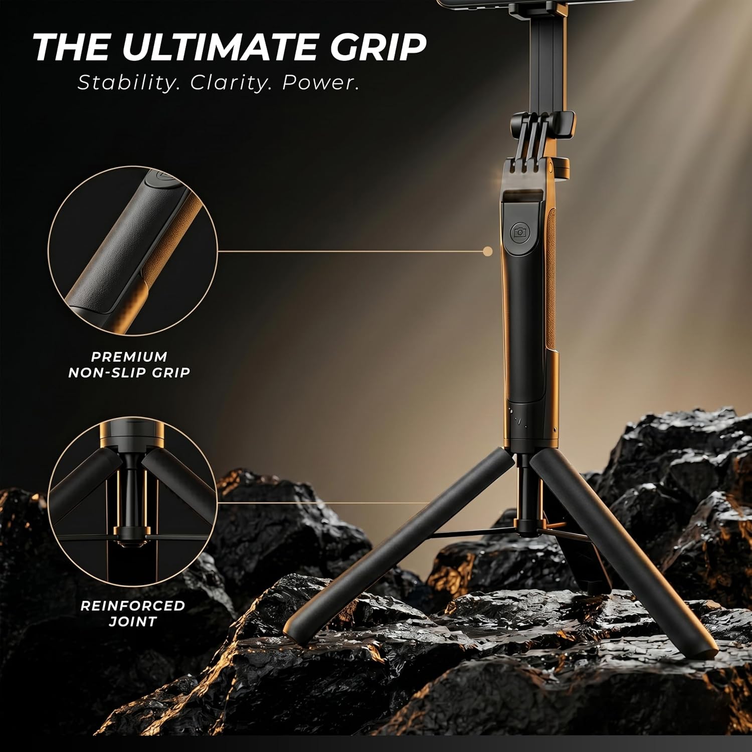 Selfie Stick Tripod with Dual LED Lights, 360° Rotating Adjustable Phone Stand, Bluetooth Remote, Extendable 1.7m Foldable Tripod for Live Streaming, Vlogging & Travel