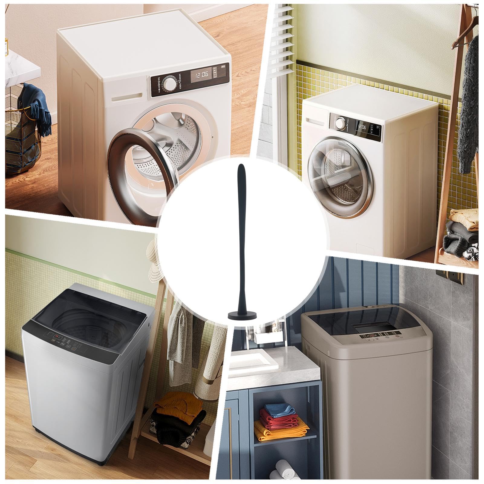 Cale-porte Magnétique Pour Lave-linge - Longueur 43,5 Cm - En Silicone Et Aluminium - Pour éviter Les Fermetures Accidentelles