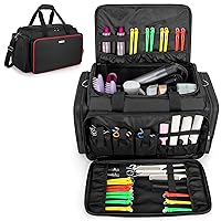 Vista 8 de BAFASO Bolsa de peluquería de gran capacidad con divisores ajustables, estuche de peluquería de viaje con capacidad para varias herramientas