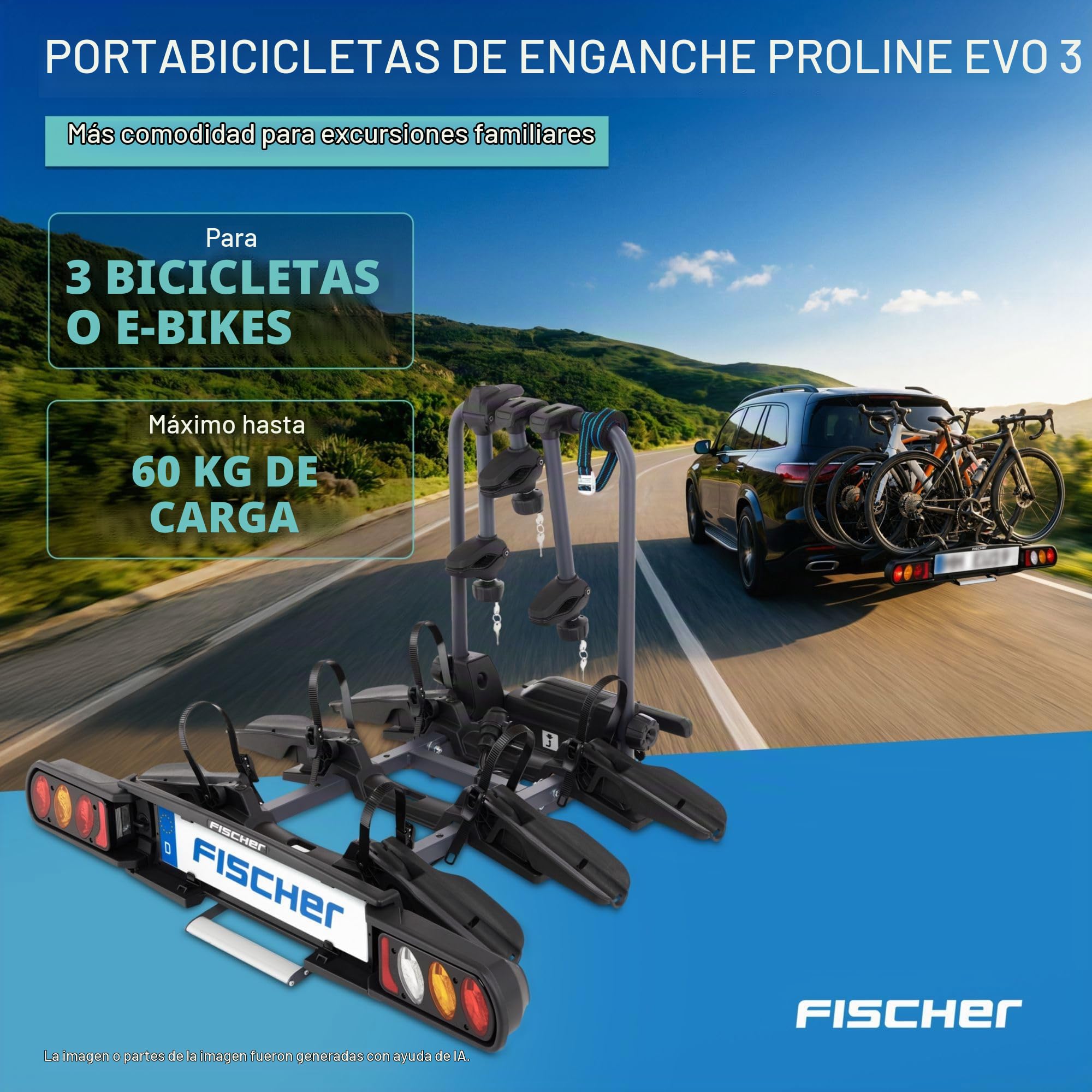 Fischer 10443 ProlineEvo 3 - Portabicicletas de Embrague