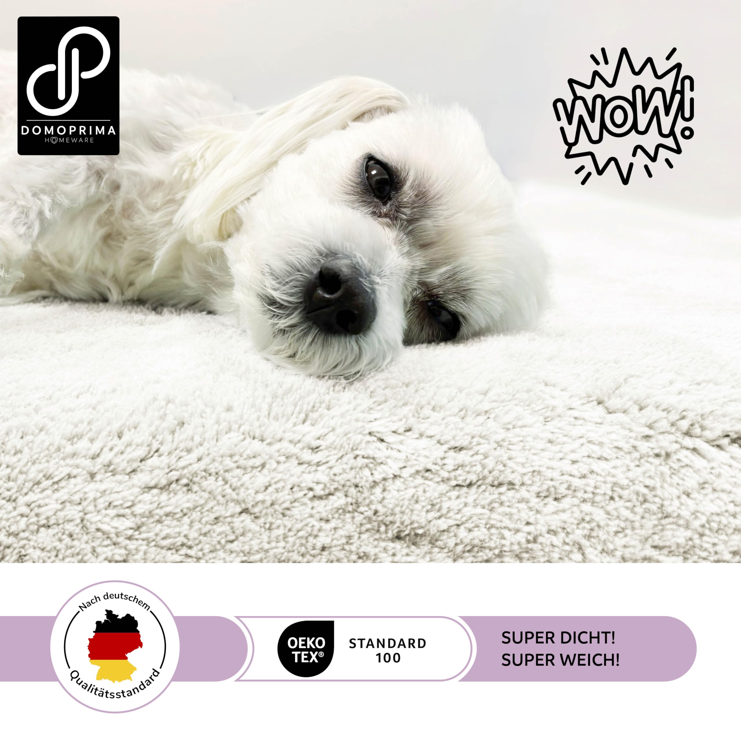 DOMOPRIMA® Kurzflor-Teppich 140x200 cm – waschbar, rutschfest, Oeko-Tex Zertifiziert, 100% Polyester, edle Farben Jade und Perlmutt für Wohnzimmer, Schlafzimmer, Kinderzimmer (Perlmutt)