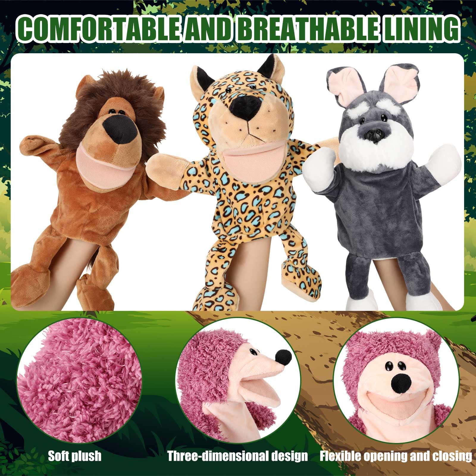 Interactive Animal Puppets For Role Play Hiboom 20-Piece Set - Plush ...