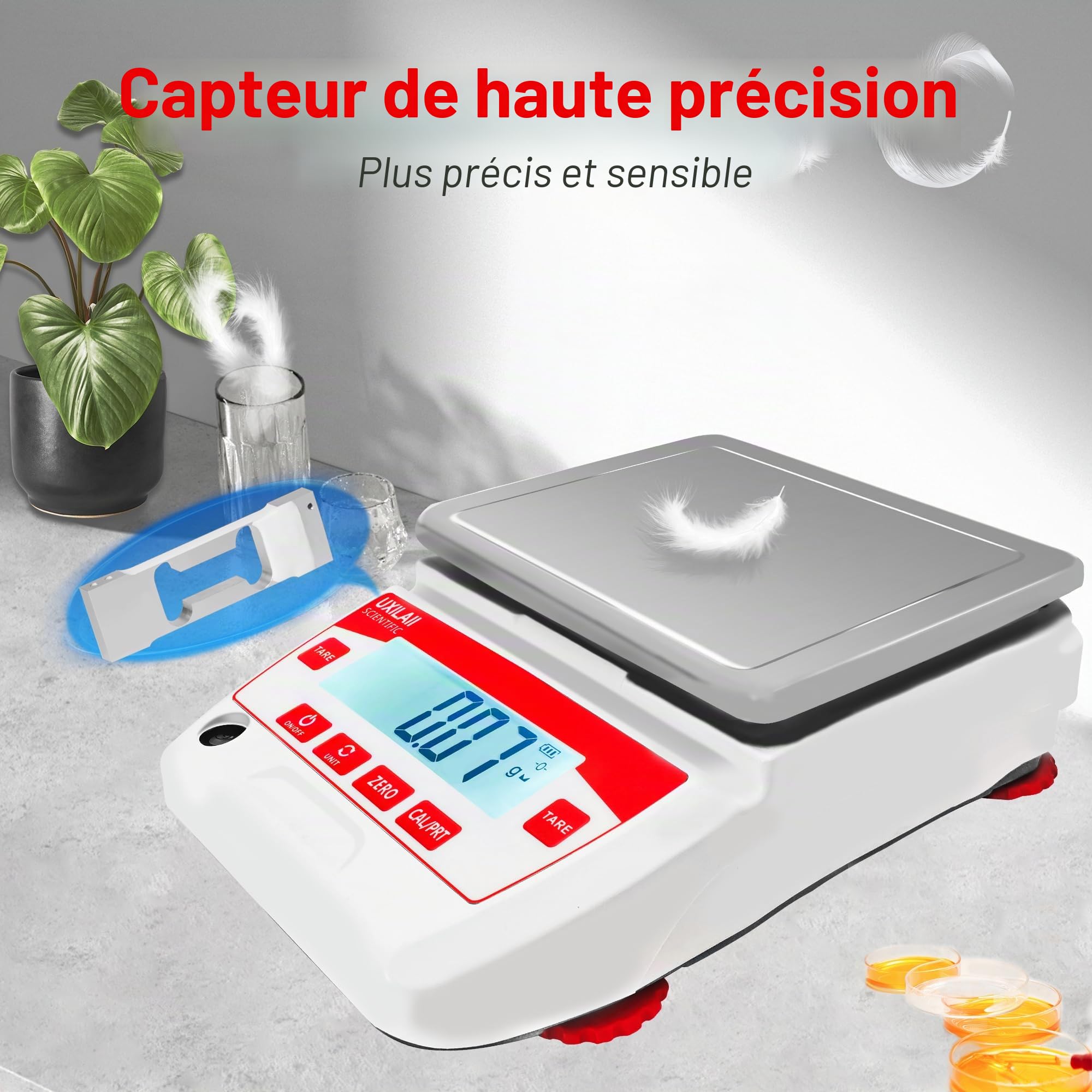 Balance de laboratoire 0,01 g - Balance analytique électronique de précision de 0,01 g - Balance de cuisine numérique - Échelle de gram - Bol avec 1 kg (3202g0.01g)