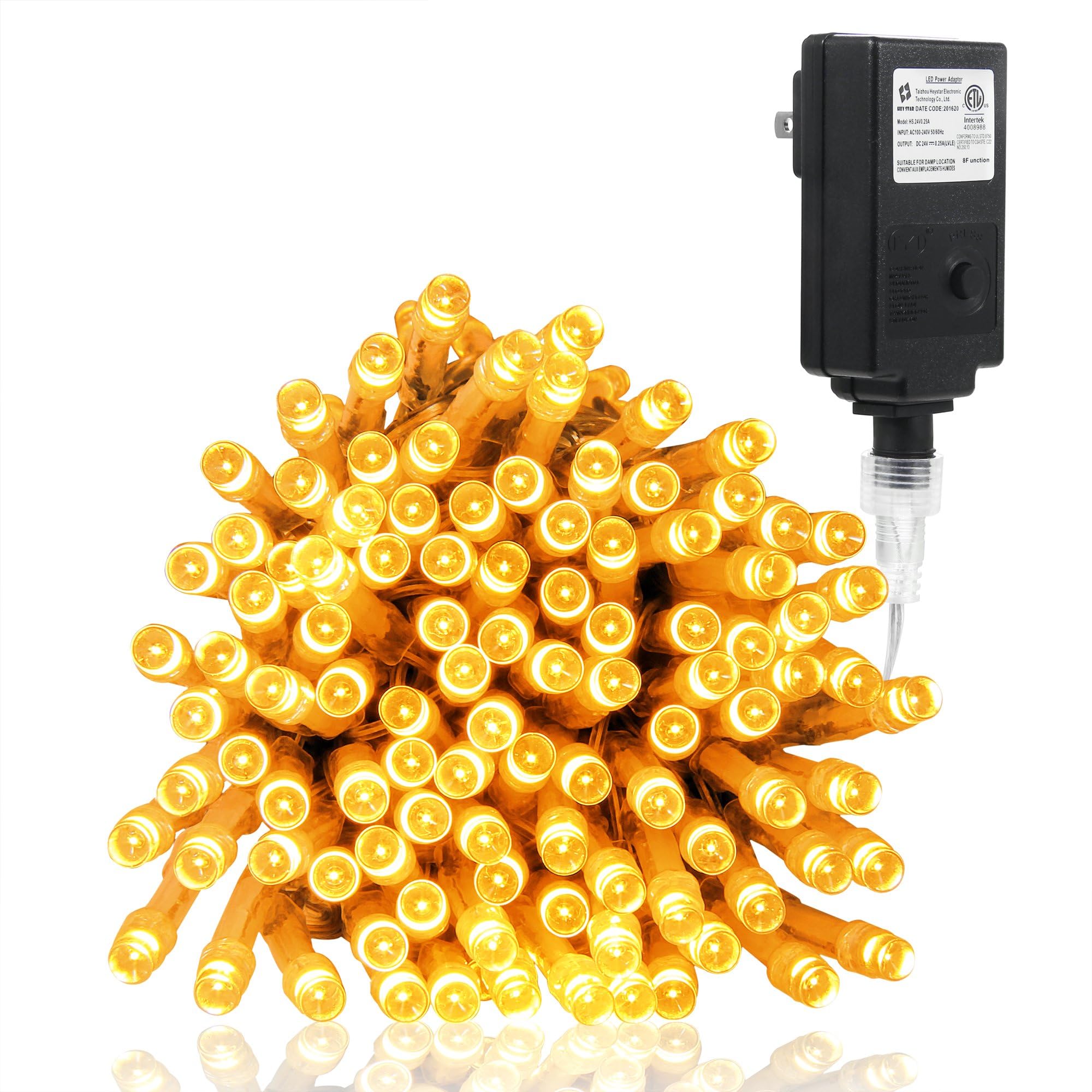 ILLUNITE LED Solar String Fairy Lights 100 twinkle LEDs Outdoor Indoor Decorative, Warm White Solar Powered Waterproof Copper Wire Lights For Bedroom, Patio, Garden, Gate, Yard, Parties, Wedding