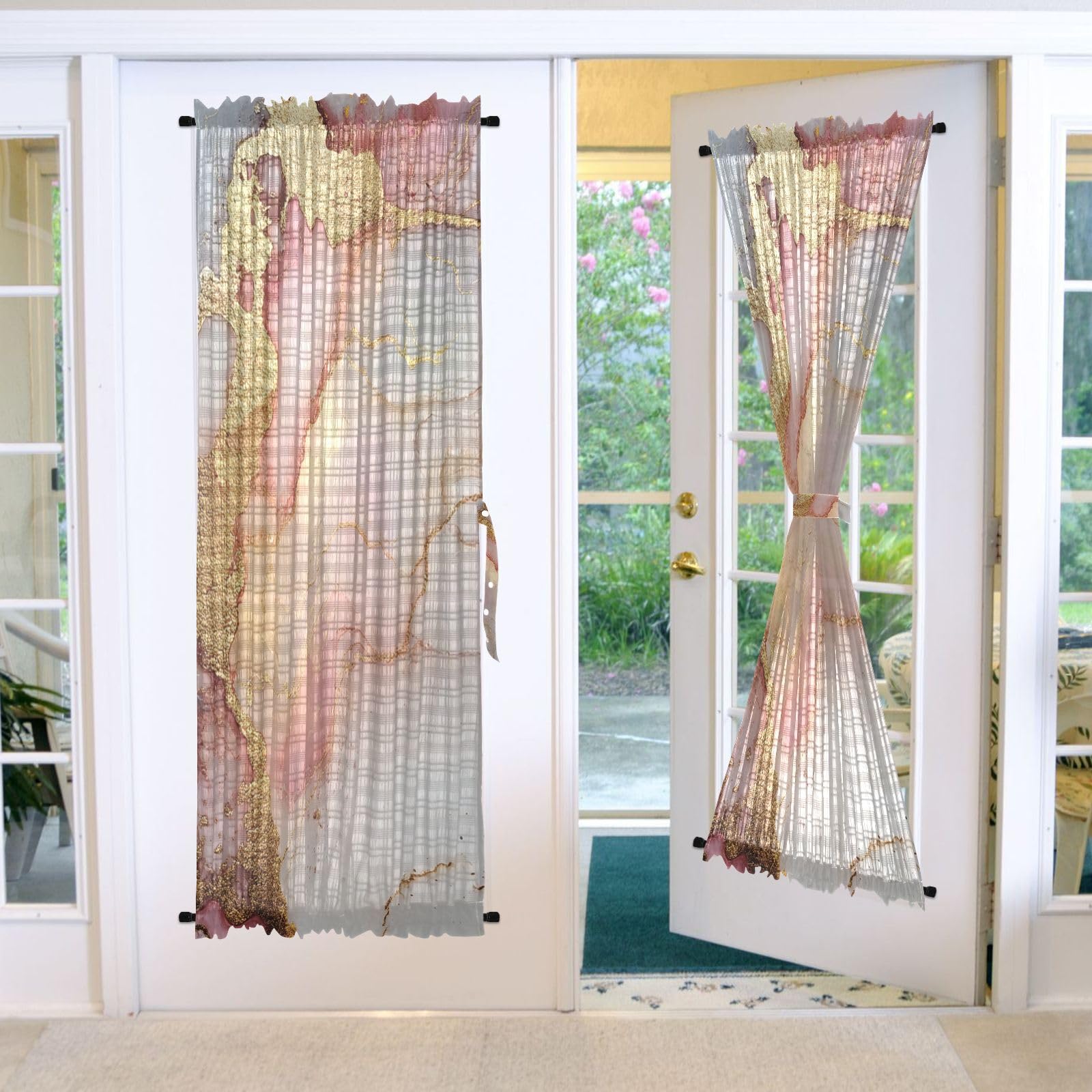 Rideaux décoratifs GuoChe à tringle intégrée pour placard