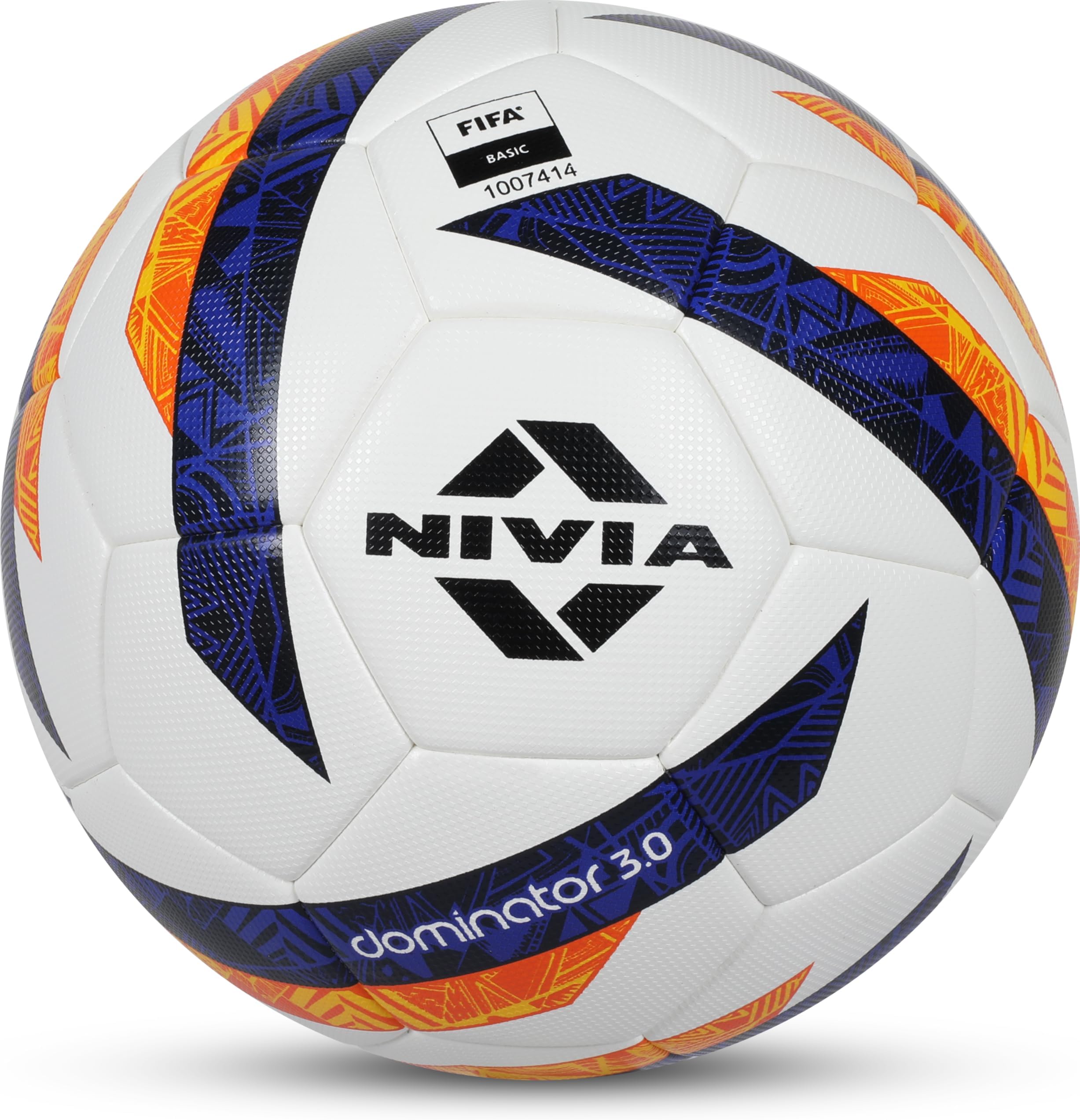 Dominator 3.0 Football, Match Ball, 32 Panels, Durable & Soft PU Leather, Butyl Fabric Wounded Bladder, FIFA Basic, to Play on Both Natural and Artificial Grass (Size - 5, Multicolor)