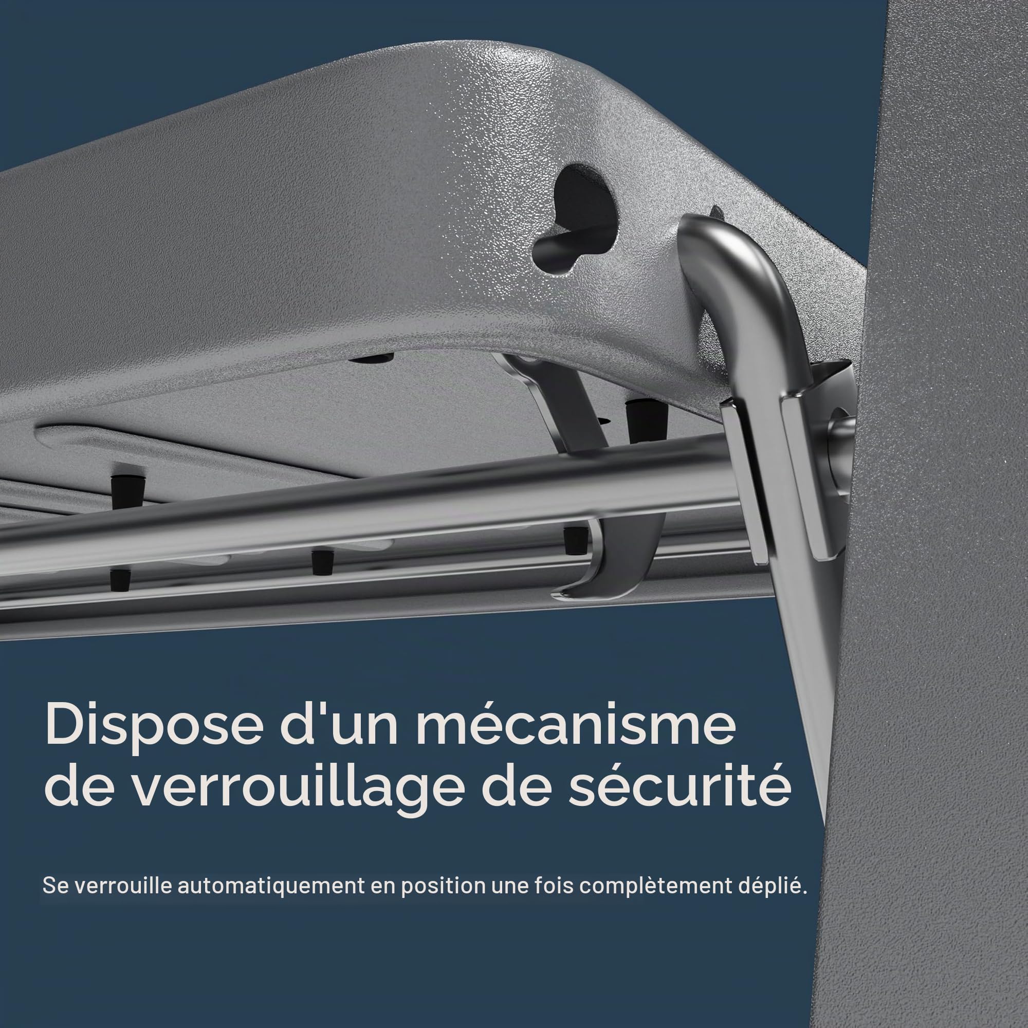 Home Vida Escabeau à 4 marches en Acier Robuste avec marches Larges et antidérapantes, Charge maximale de 150 kg, pour la Maison, la Cuisine, Le Bricolage, Le Jardin, Gris