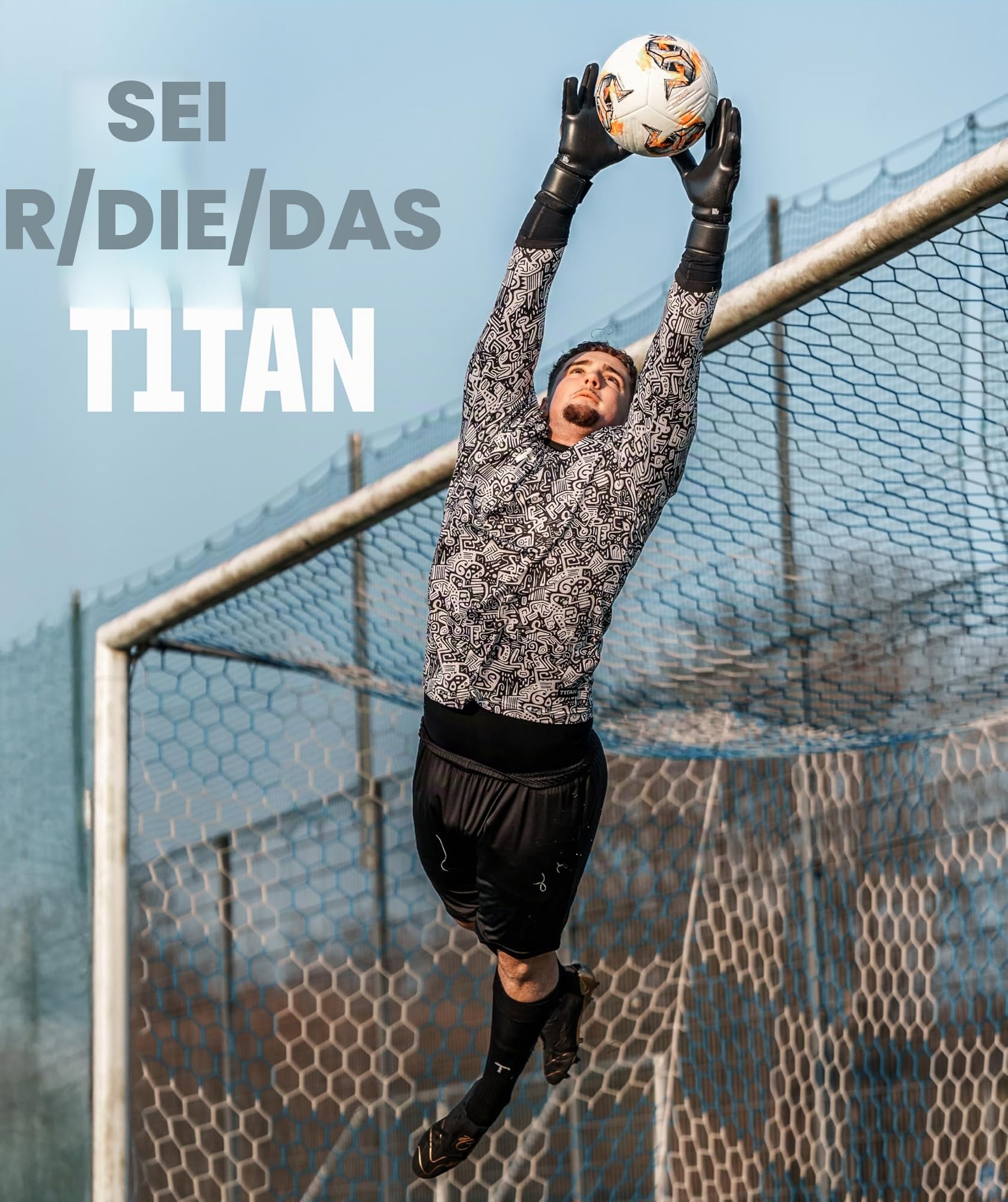 T1TAN Profi Torwarthandschuhe Herren Beast Fingerschutz, Größe 6-11, Torhüterhandschuhe Erwachsene,Tormannhandschuhe Jugendliche, Fußball Torwart