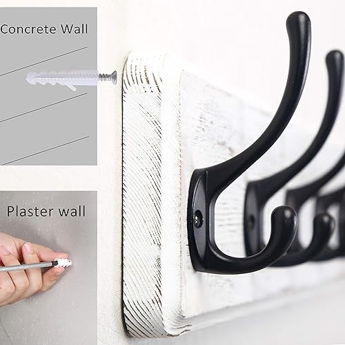 Miniatura 17 de WEBI Perchero para montar en la pared, gancho para colgar abrigos en la pared, 16" de agujero a agujero, ganchos para colgar en la pared, perchero,