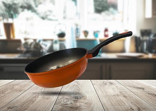 Wok antiadherente con revestimiento de diamante 3D de 10 "(26 cm), 3.25 pulgadas de profundidad - HECHO EN COREA