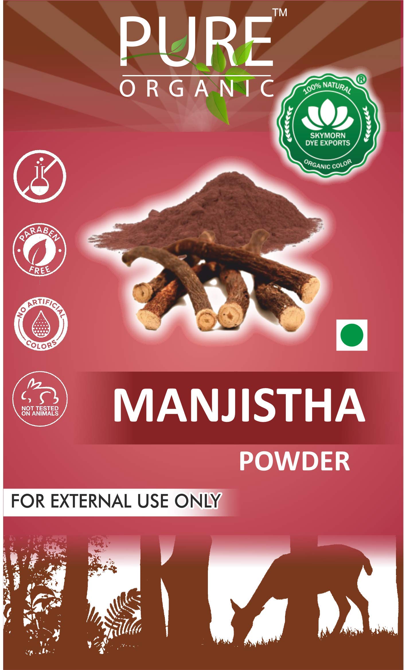 Pure Organic Spring Manjistha Powder| Rubia Cardifolia for Face Pack and Hair, 100gram