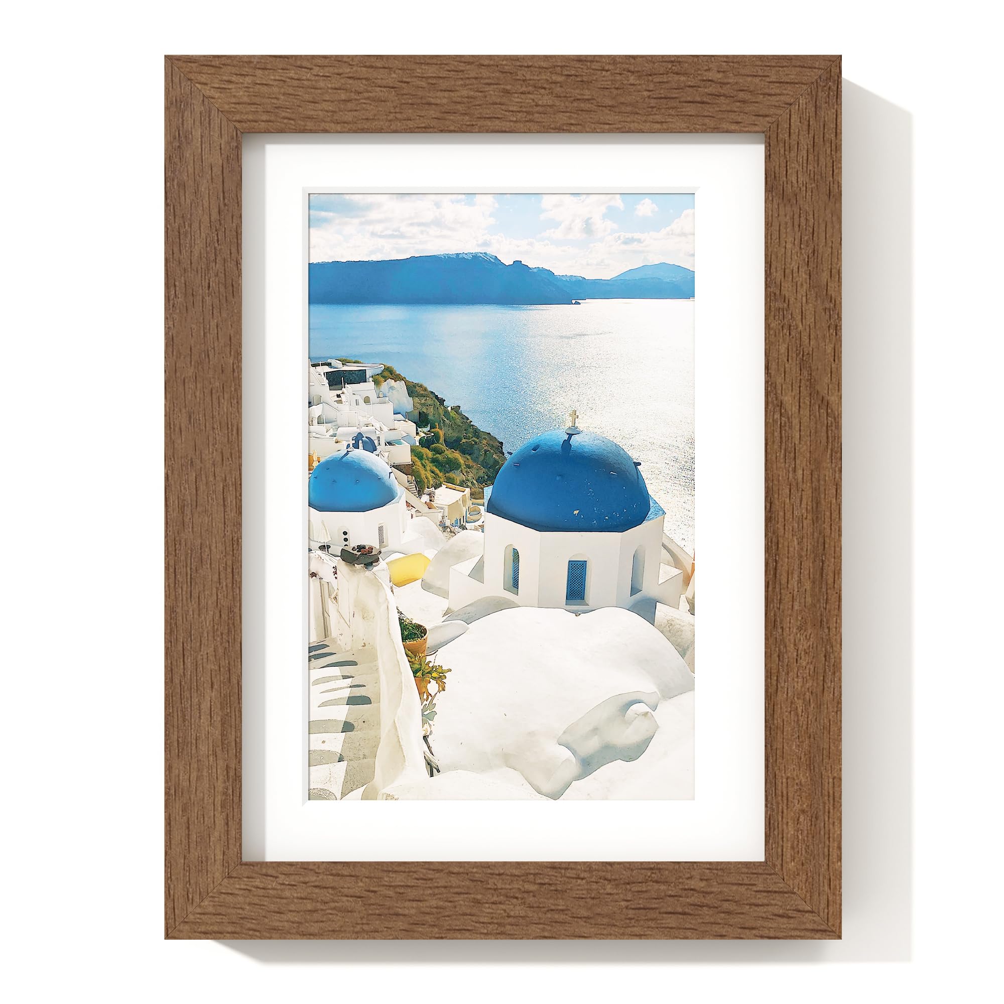 Axeman 5x7 Picture Frame - Solid Oak Wood 5''x7'' Frame With Mat For 4x6 | 5 x 7 Photo Frame Wood Picture Frame 5 By 7 Hanging Hardware Included,