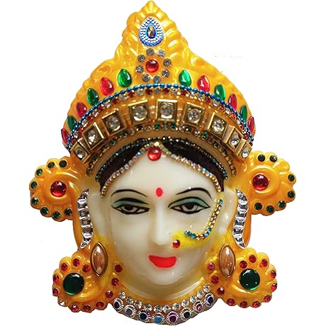 Hindu Religious Durga Maa Face Temple Decor for Margashirsha Puja