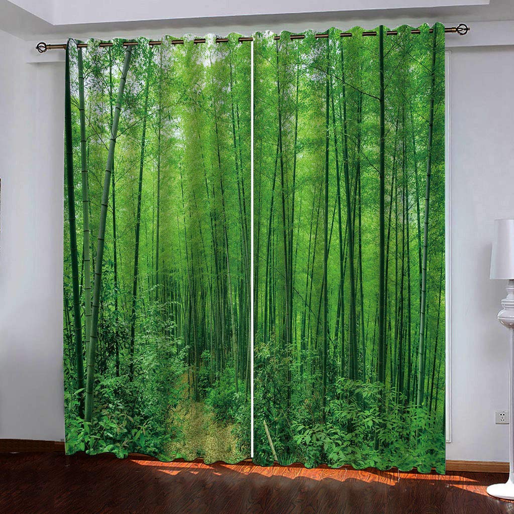 Décoration de fenêtre pour chambre zen avec imprimé bambou occultant