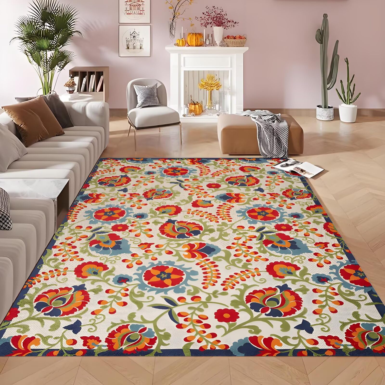 Tapis vert 160x200 cm antidérapant et doux pour sol de maison