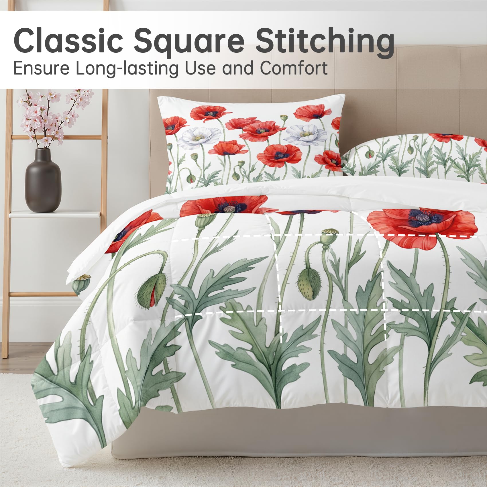 Mohnblumen Bettdecke 135x200