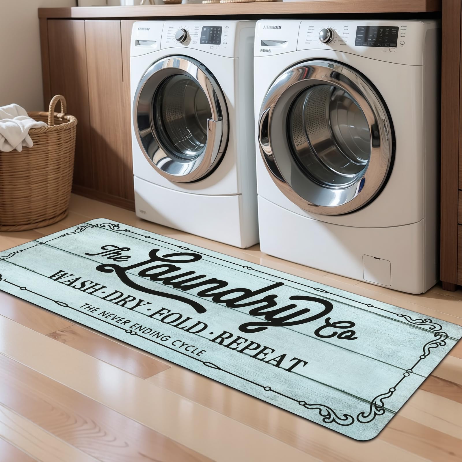 Alfombra de lavandería de 20x60 pulgadas Pauwer gris para pasillo y cocina