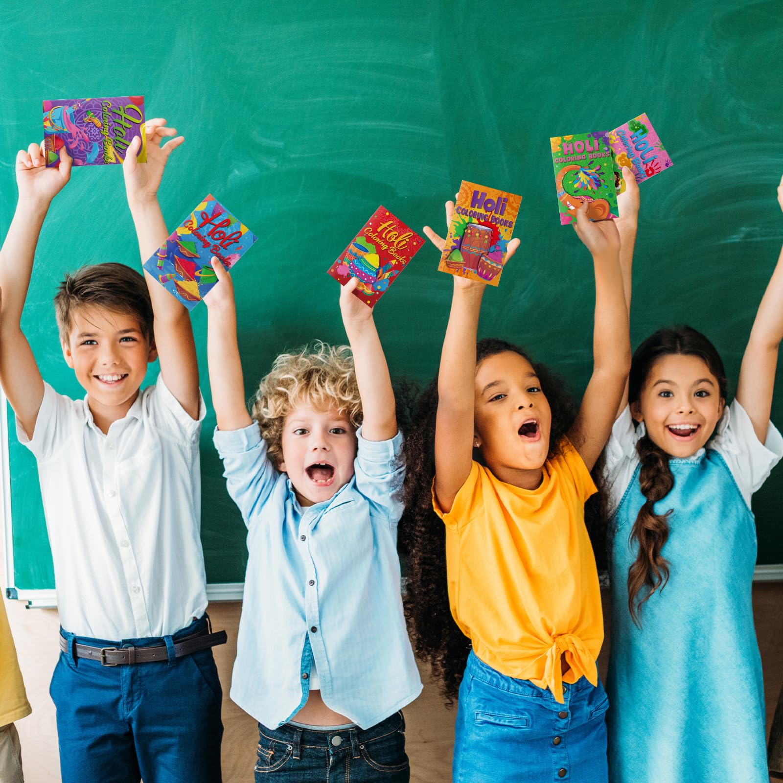 Cinrobiye Holi-Malbücher, Großpackung zum Selbermachen, Mini-Happy Holi-Kunst-Zeichenset mit stapelbaren Buntstiften für Festivals, indische Geburtstagspartys, Geschenke, Geschenktütenfüller, Schule