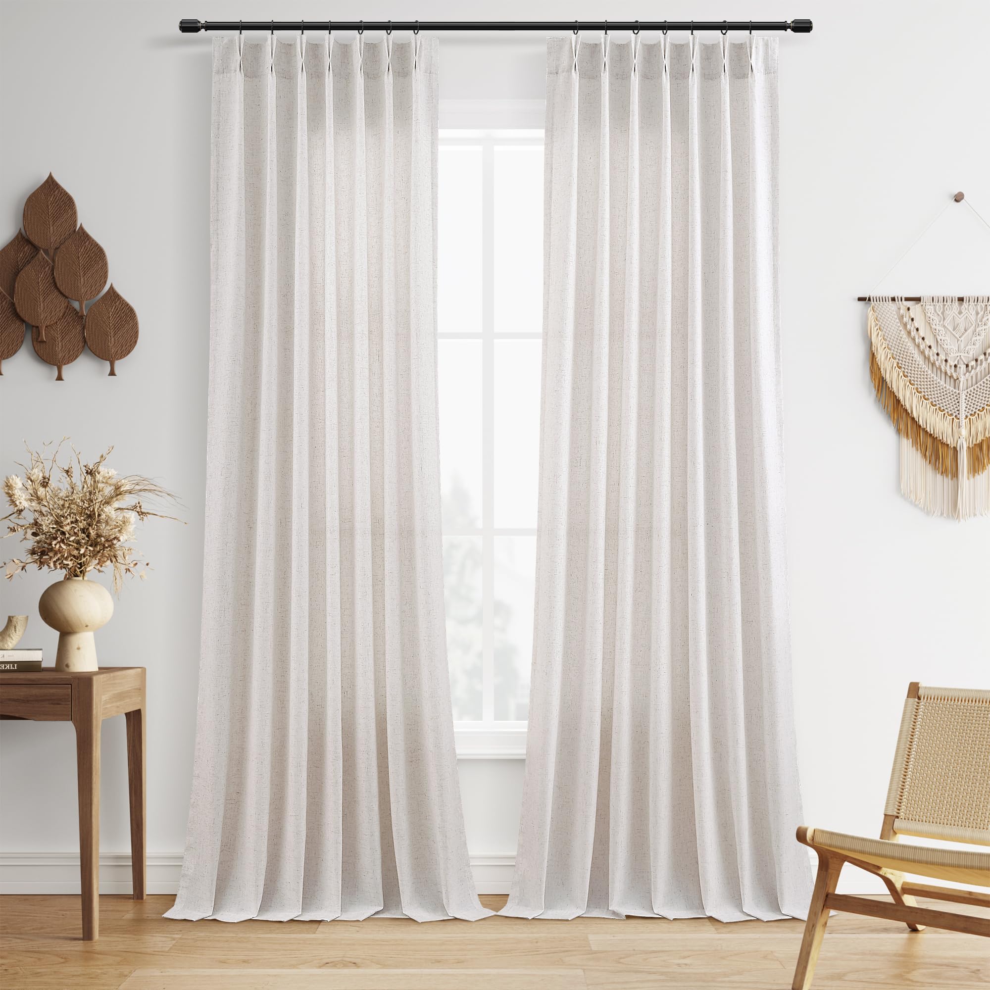 Linen Pinch Pleat Curtains - Soft Light & Privacy -17