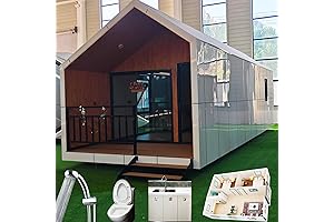 2-Bedroom Expandable Prefab House for Adults: Customizable & Unfoldable Mobile Modular Guest House Kit