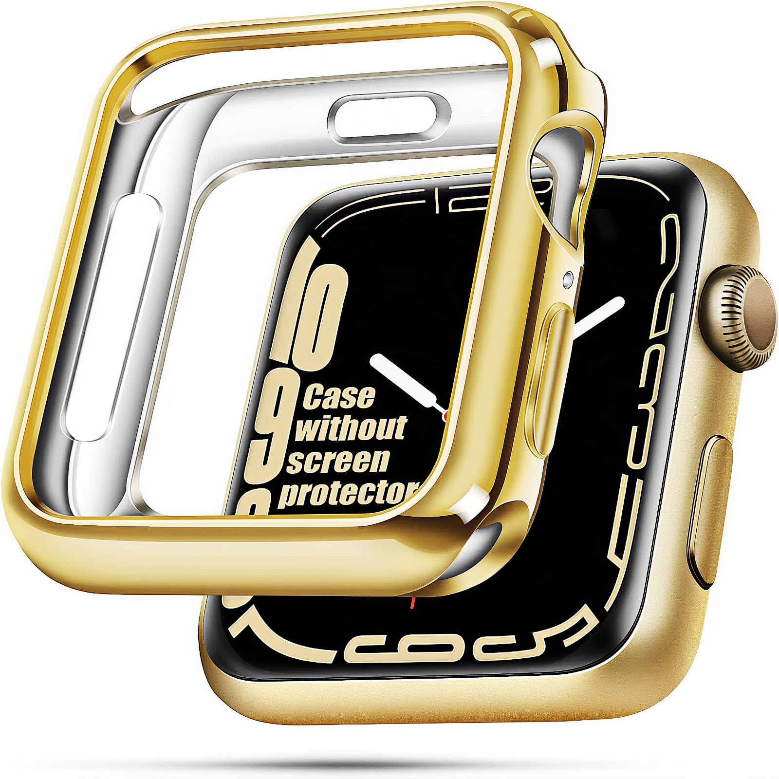 top4cus 44mm Cover Environmental Soft Flexible TPU Anti-Scratch Lightweight Protective 44mm Iwatch Case Compatible with Apple Watch Series 8/7 Series 6/SE/5/4 Series 3/2/1 - Gold