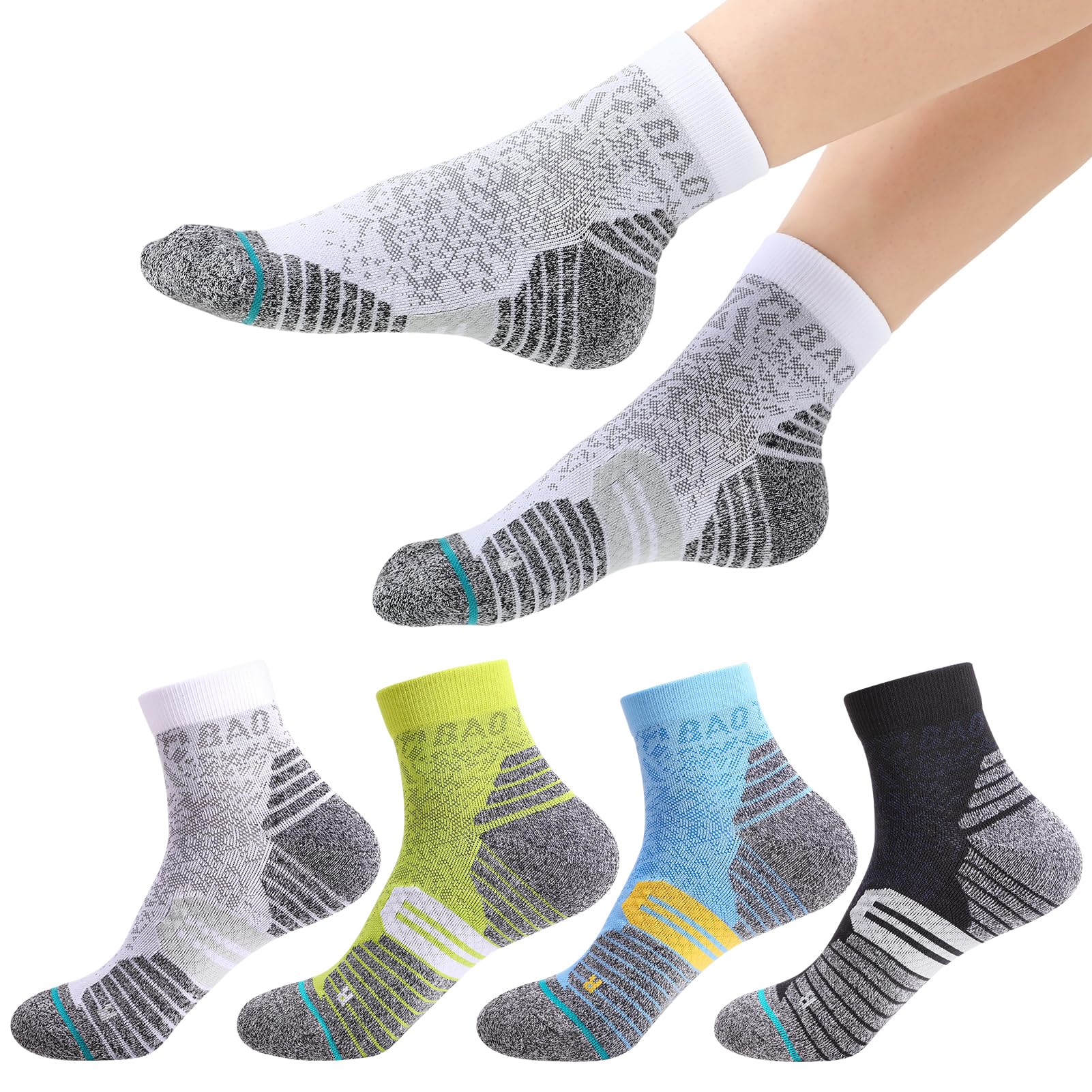 4 pares de calcetines para fascitis plantar para mujer y hombre, calcetines de compresión para el cuidado de los pies, calcetines de compresión de 15 mmHg, antideslizantes para correr