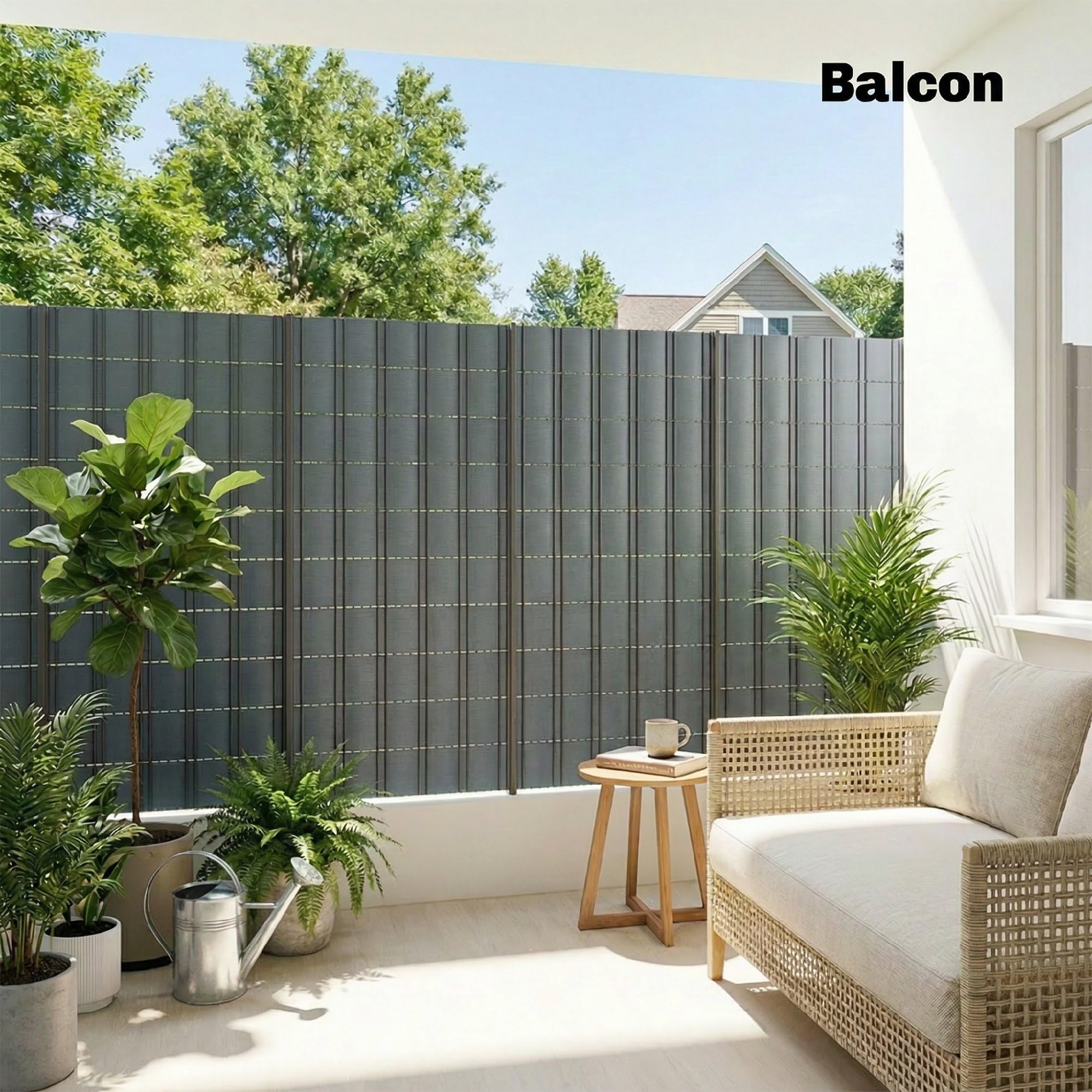 Outsunny Brise-Vue PVC Rouleau Occultant 140m 450g/m² 120 Clips Gris