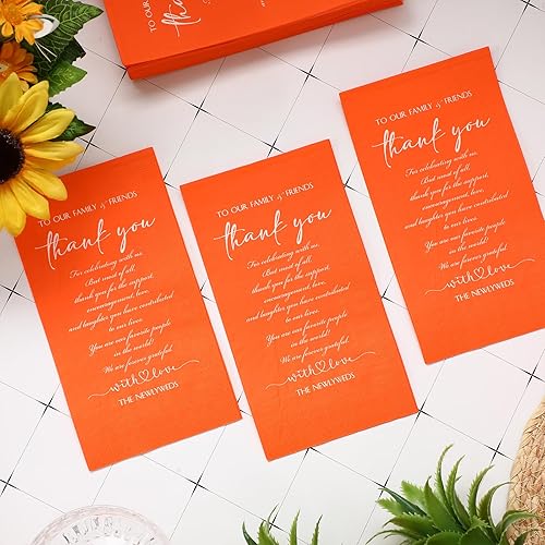 Miniatura 7 de 200 servilletas de boda lisas de agradecimiento para recién casados a familiares amigos, invitados, 3 capas, pañuelos faciales, paquete de