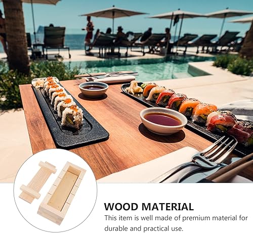 Miniatura 7 de Cabilock - Molde rectangular para sushi, 1 juego de moldes para arroz, diseño de sushi