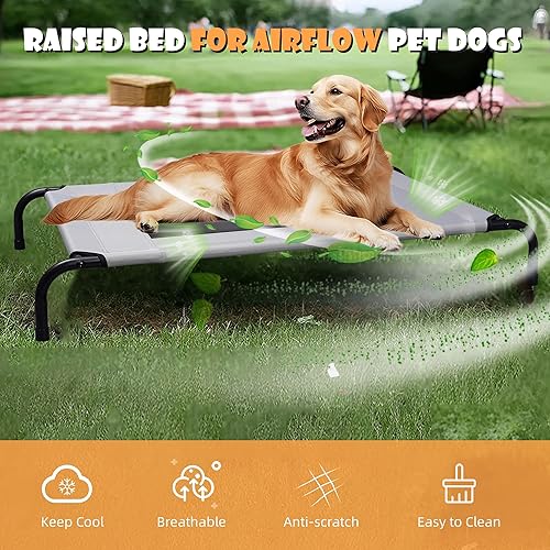 Miniatura 2 de Cama elevada para perros al aire libre para perros grandes y medianos, fácil de limpiar, transpirable, cómoda, resistente, duradera, cama elevada