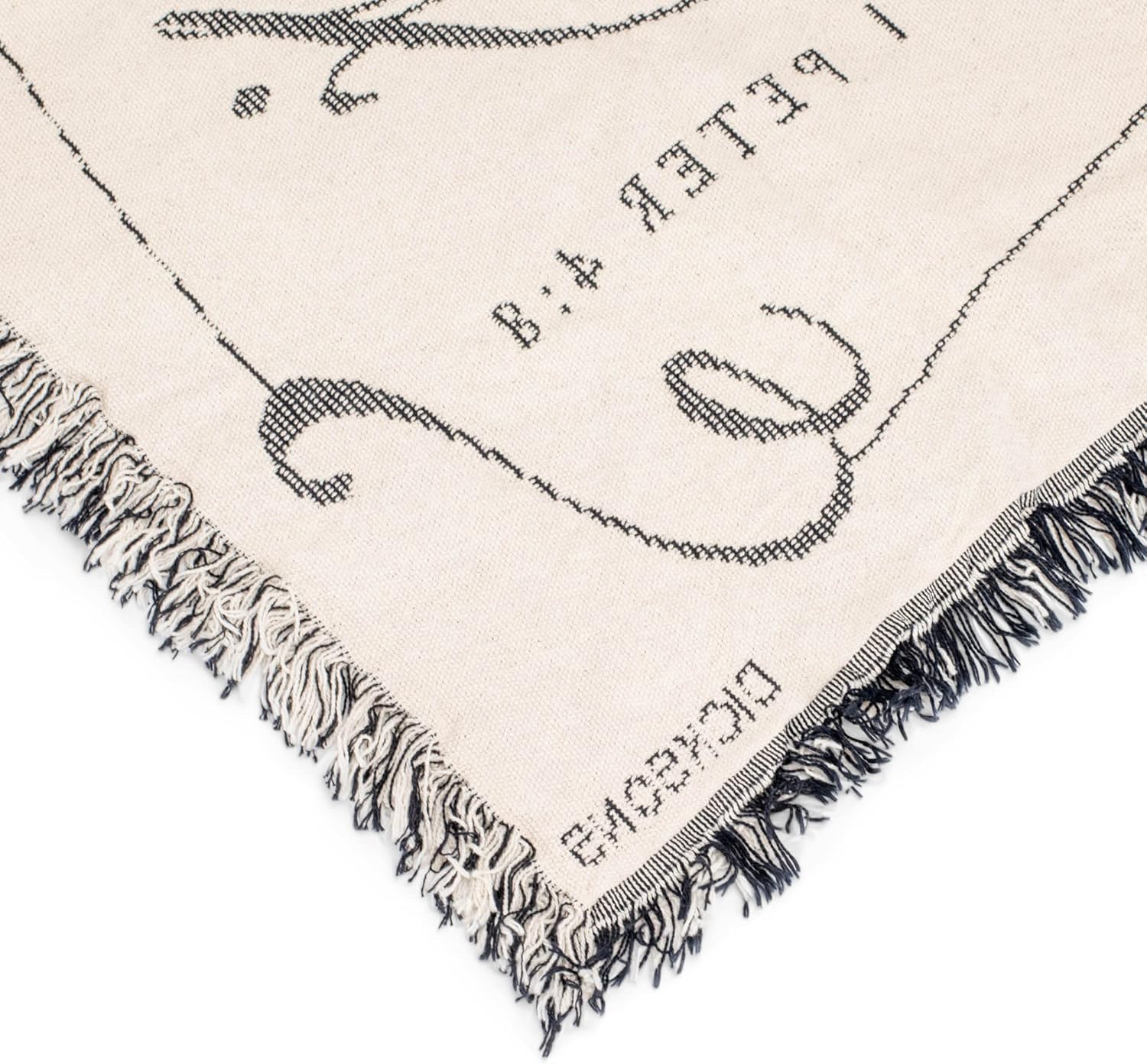 Dicksons Marriage Takes Three Black and White 52 x 68 All Cotton Tapestry Throw Blanket