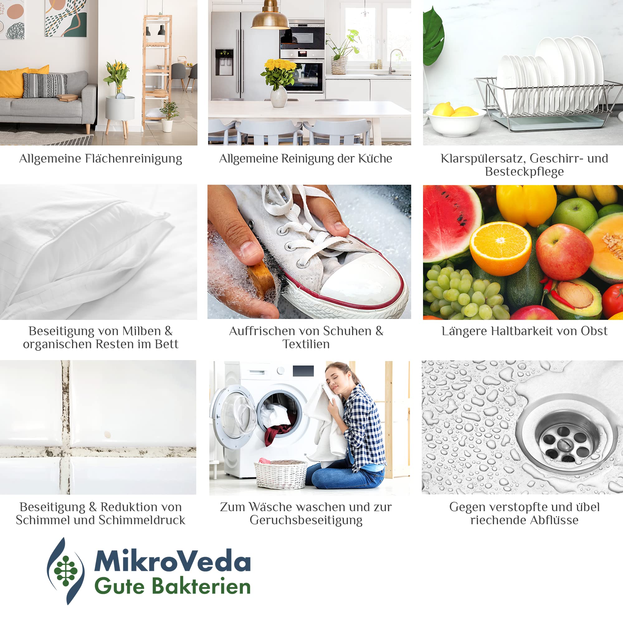 MikroVeda ProbiotiX Clean mikrobiotisches Bio-Reinigungsmittel, 100% natürlicher Allzweckreiniger, Orangenreiniger Konzentrat 5l