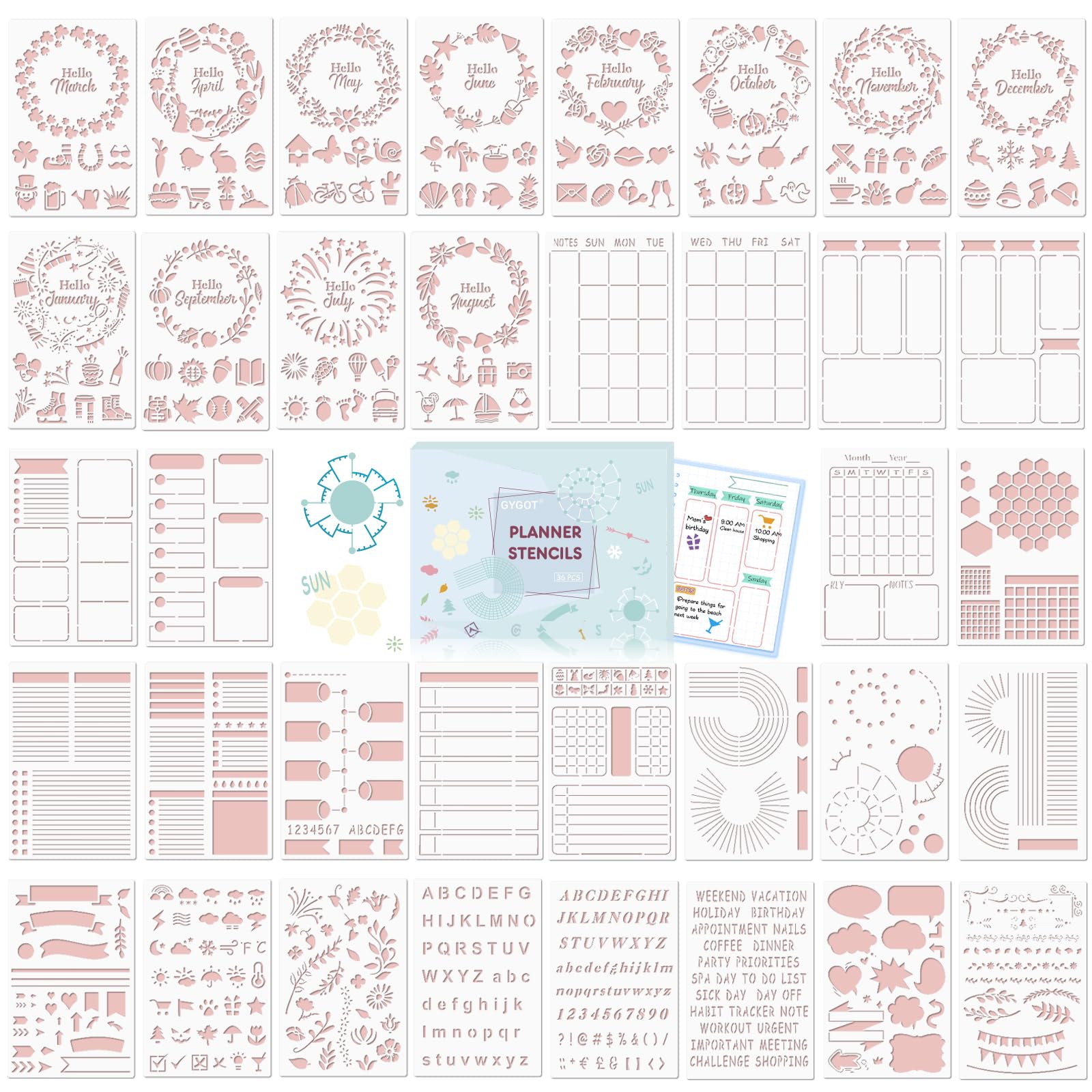 Accesorios Bujo GYGOT para diarios punteados A5 con temas de temporada