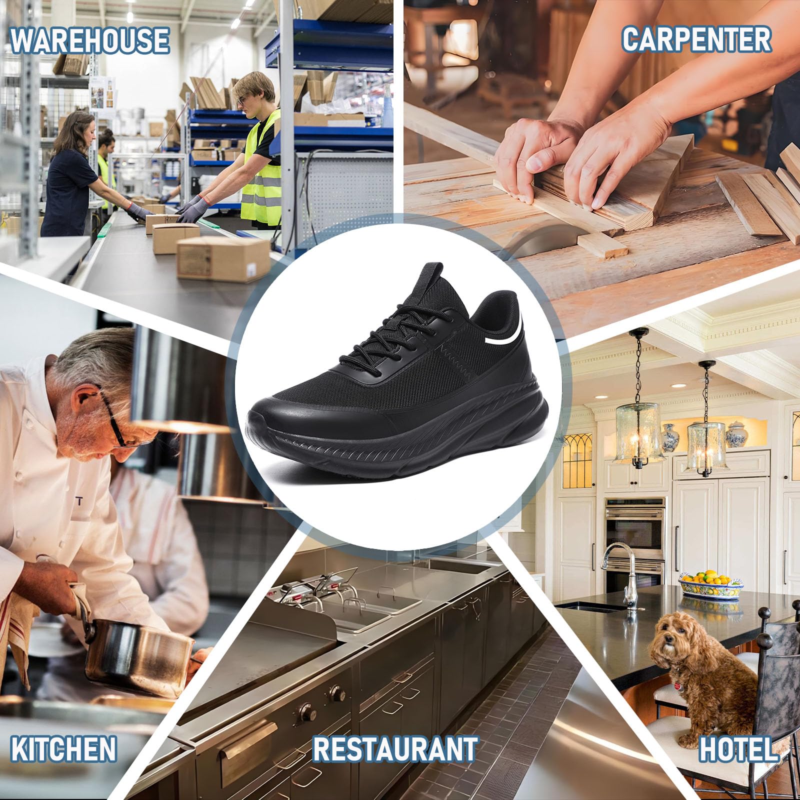 Scarpe da Cuoco Scarpe da Lavoro da Donna Antiscivolo Scarpe da Cuoco Impermeabili Scarpe Professionali da Uomo comode Sportive e Ammortizzate