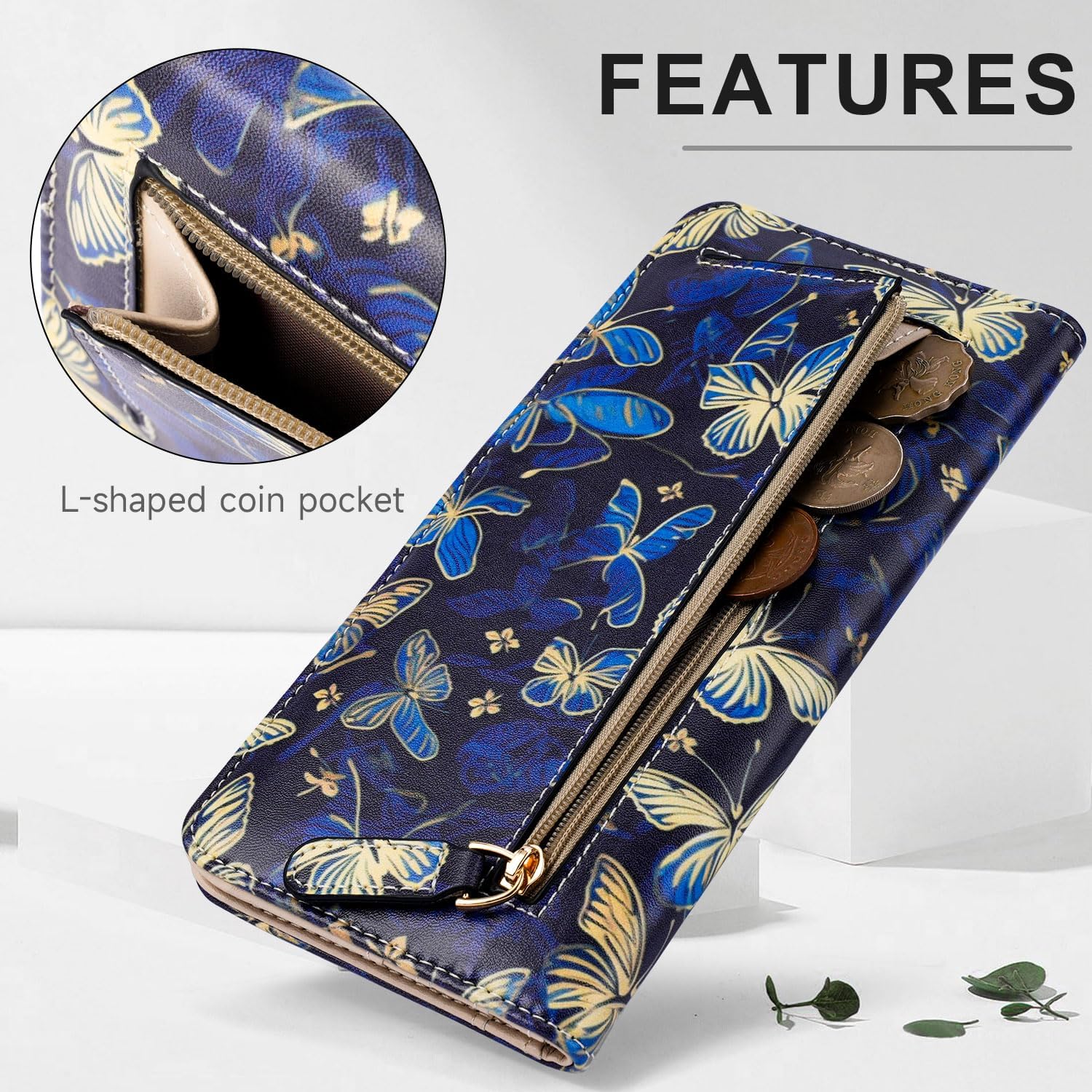 MEITRUE Wallet Women Slim Wallet for Women Thin Leather Wallet RFID Blocking Credit Card Holder Bifold Long Ladies Wallet Purse with 11 Card Slots - Image 4