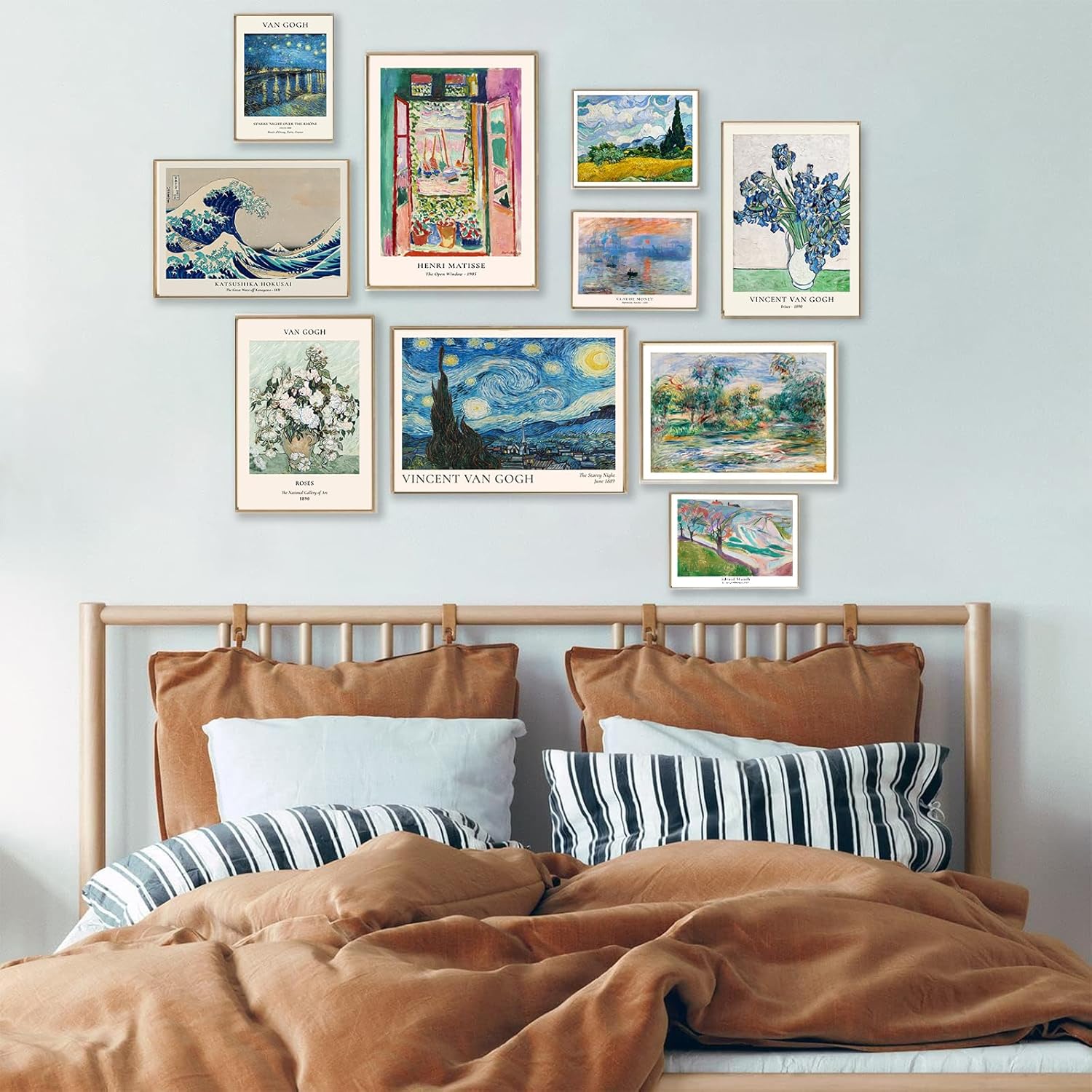 KBKBART Vintage Eclectic Wall Art Set of 10: Matisse, Van Gogh, Monet Maximalist Boho Prints for Bedroom Gallery Decor